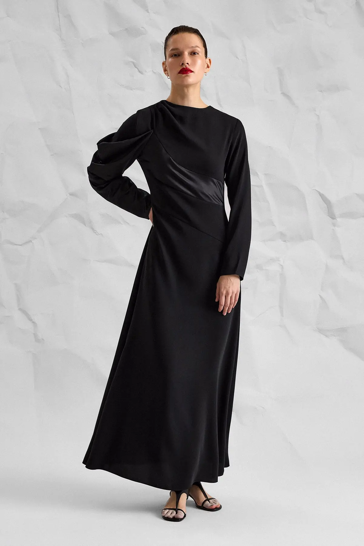 Majesté Atelier No. 07 Draped Maxi Dress - Black, photo 2