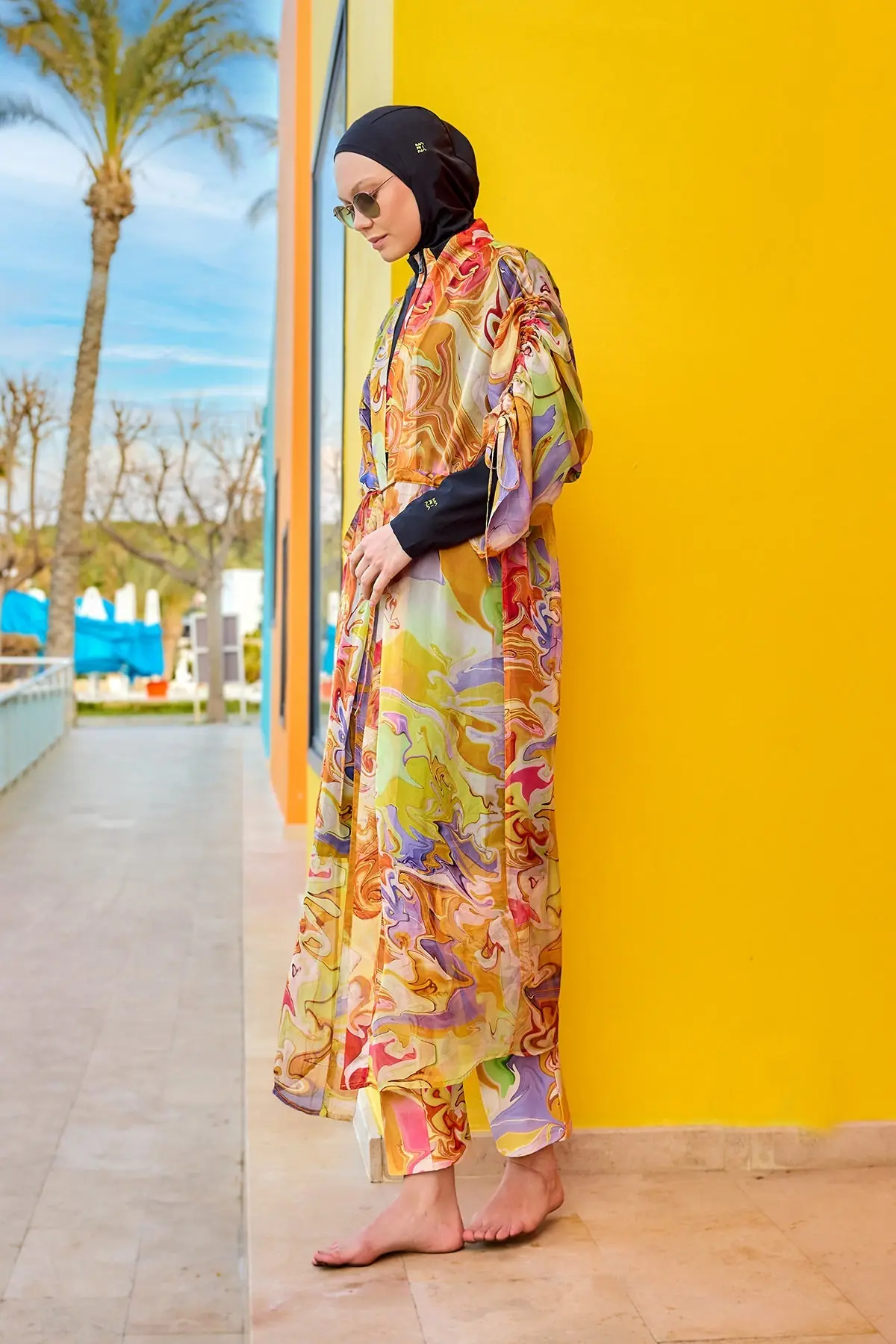 Silky Modest Full Coverage Kimono - Multicolor, photo 4