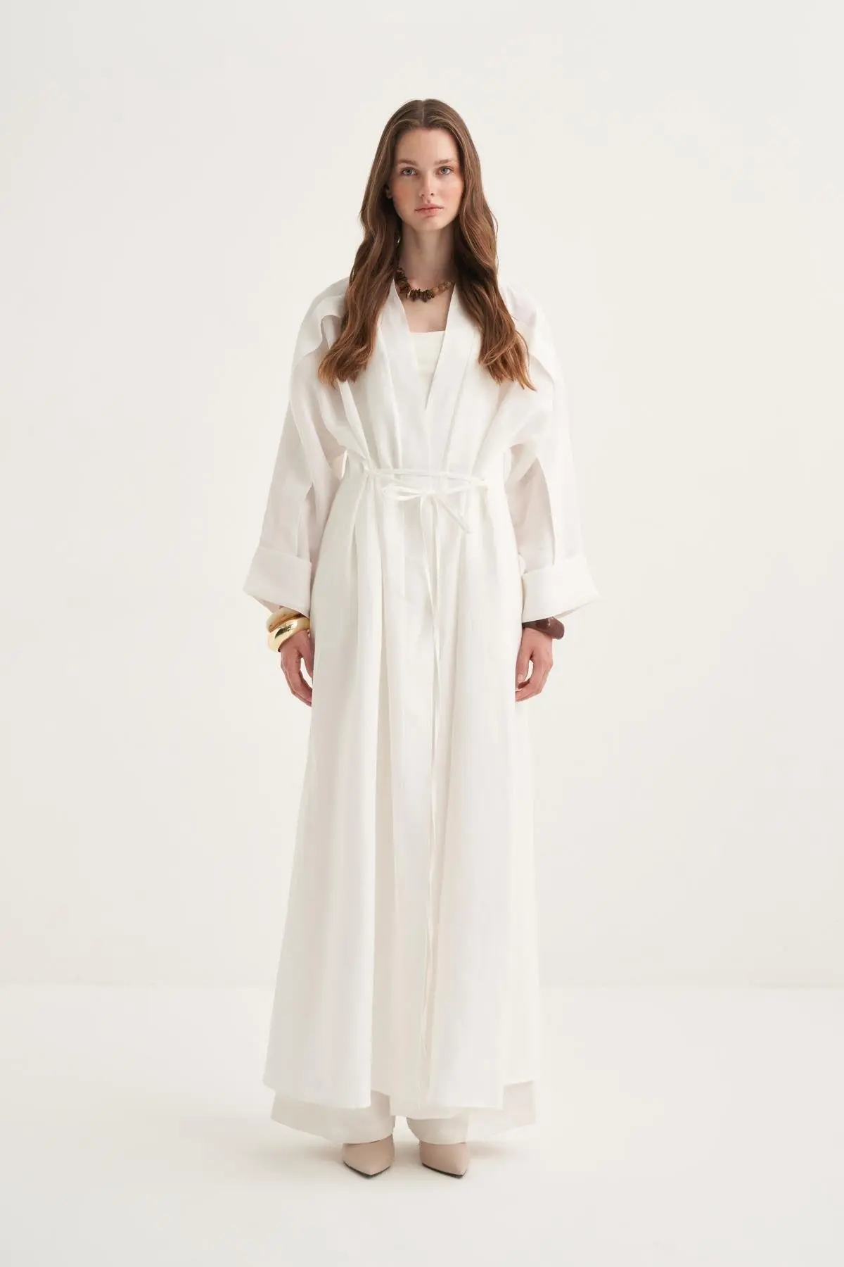 Linen Abaya White, photo 2