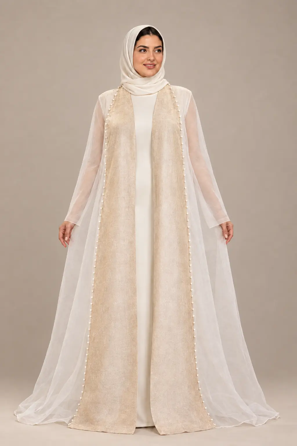 Noor Organza Abaya — Sleeveless or With Sleeves, photo 2