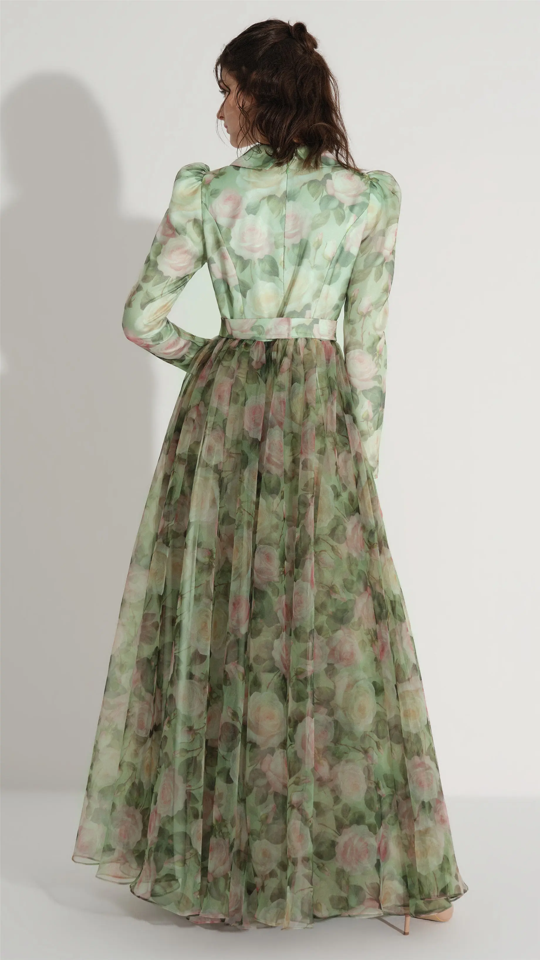 Belted Organza Dress – Green, photo 4