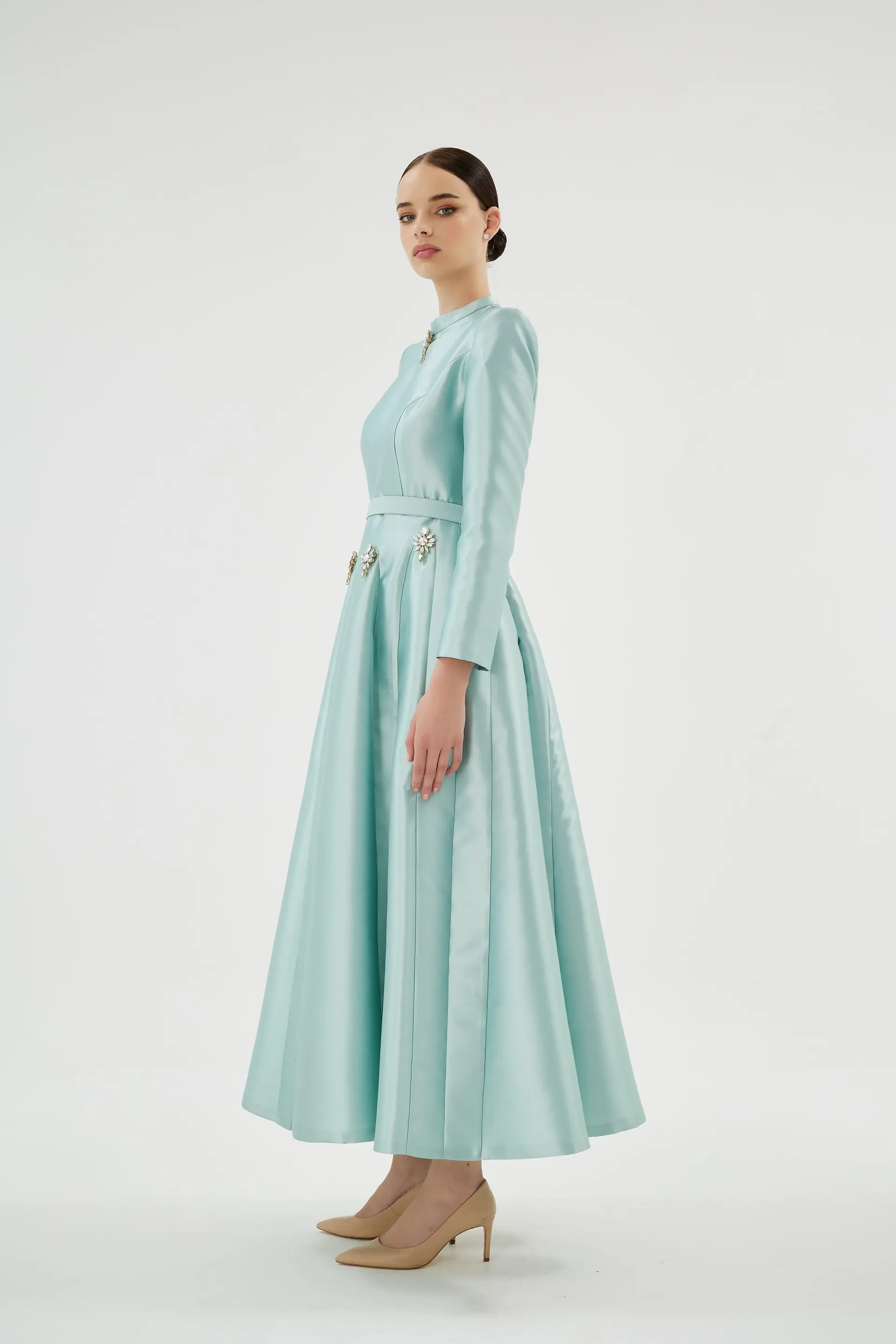 Scarlet Crystal Detail Dress – Mint, photo 3