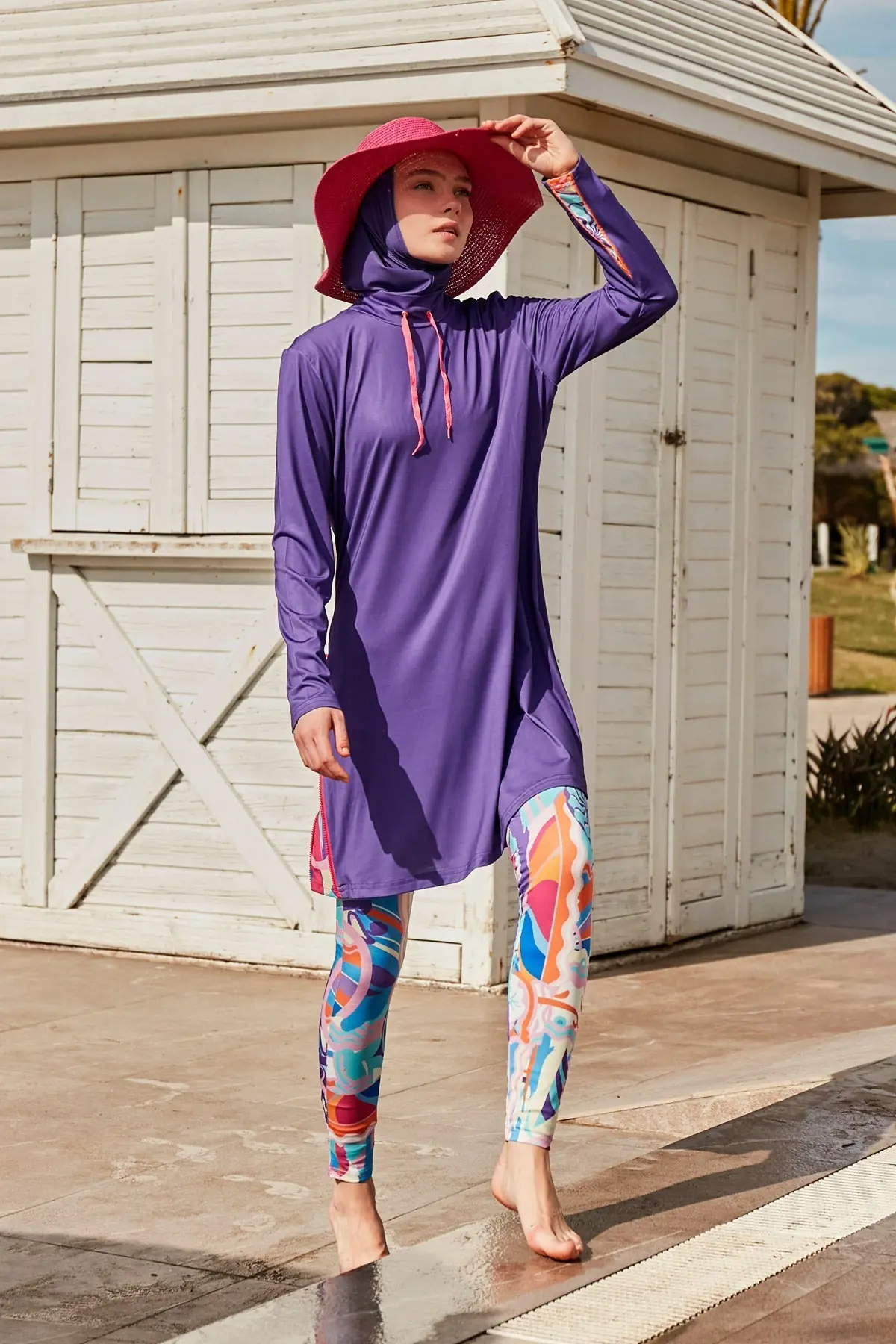 Lycra Purple Burkini Modest Swimwear M2496, photo 3