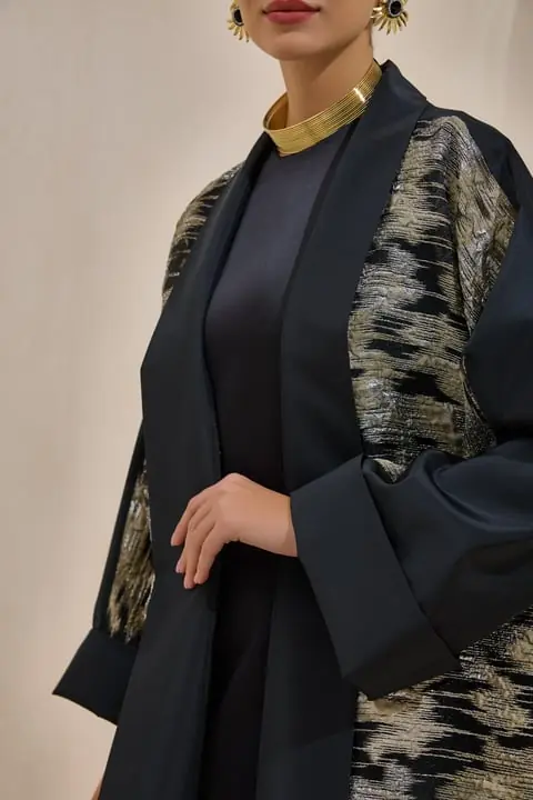 Norah Taffeta Abaya – Black, photo 3