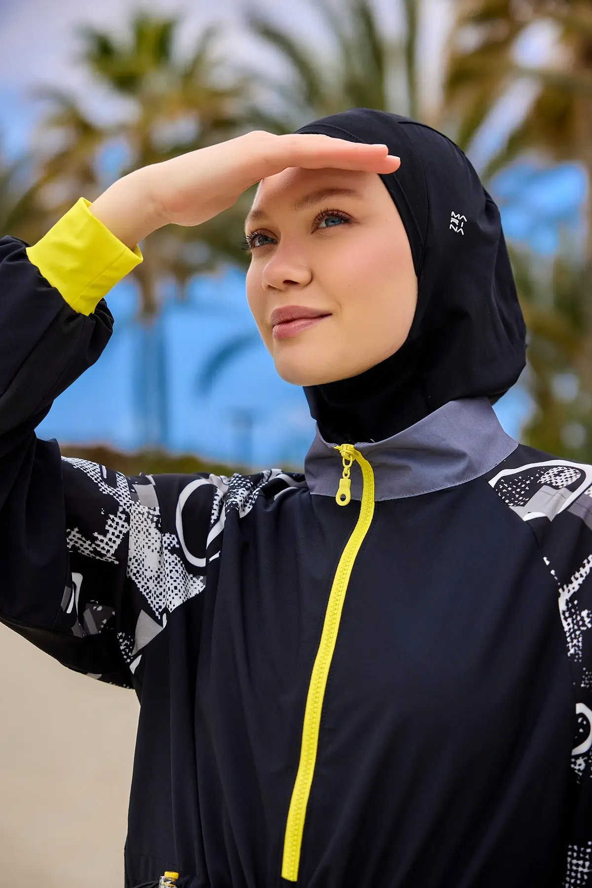 Black Full Coverage Modest Burkini with Sleeve Detail M2512, photo 4