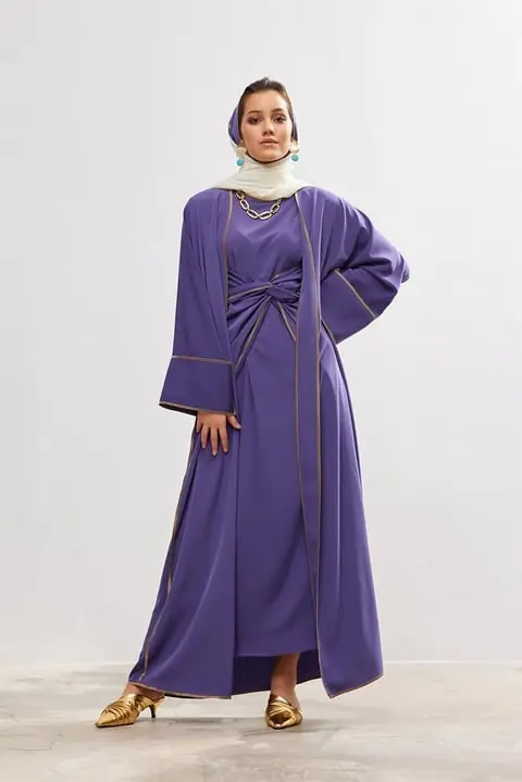 New Line Abaya Dress Set - Lavender, photo 2