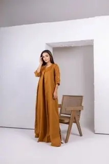 Mustard Yellow Linen Dress