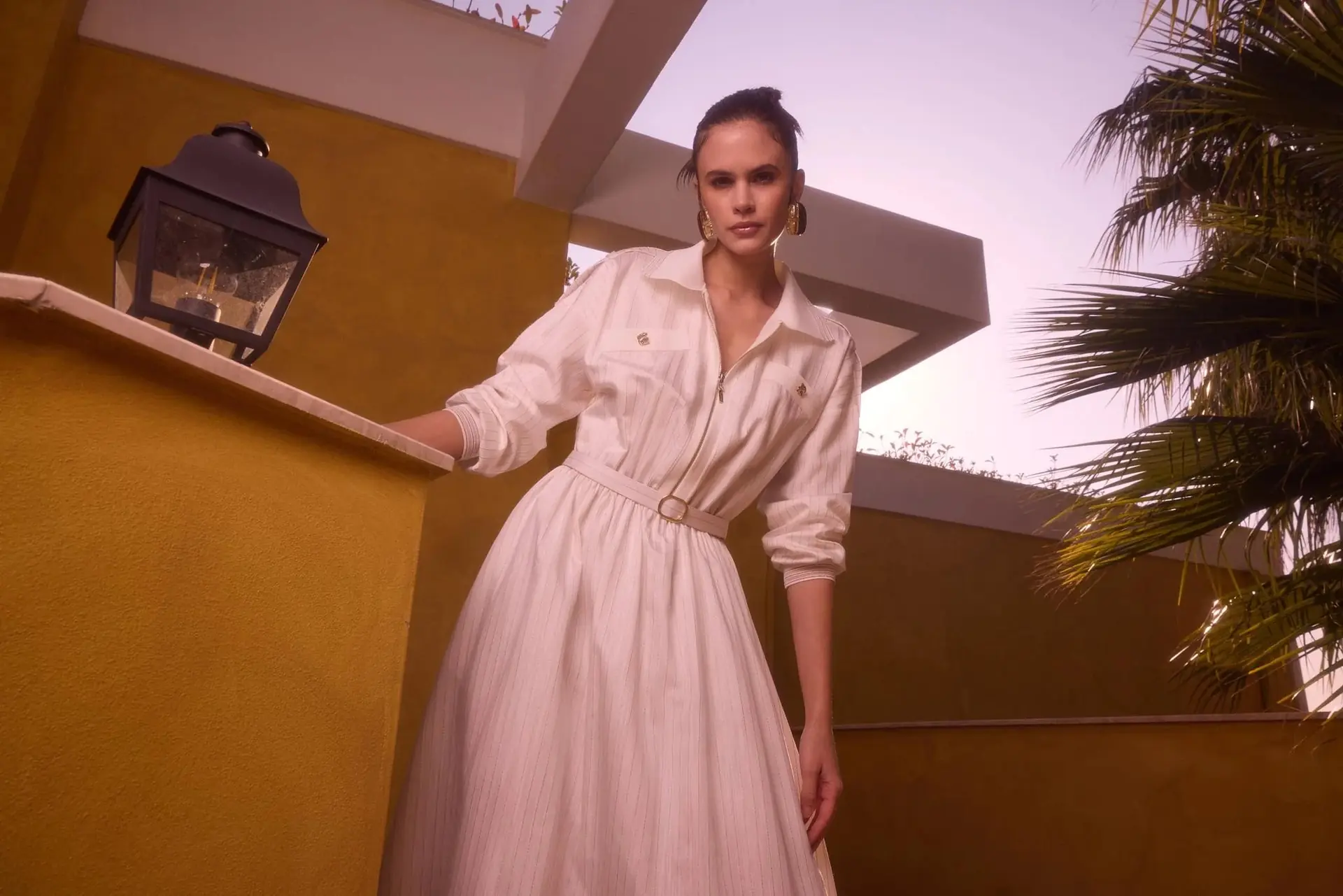 Ivory Striped Shirt Dress – Ecru, photo 2