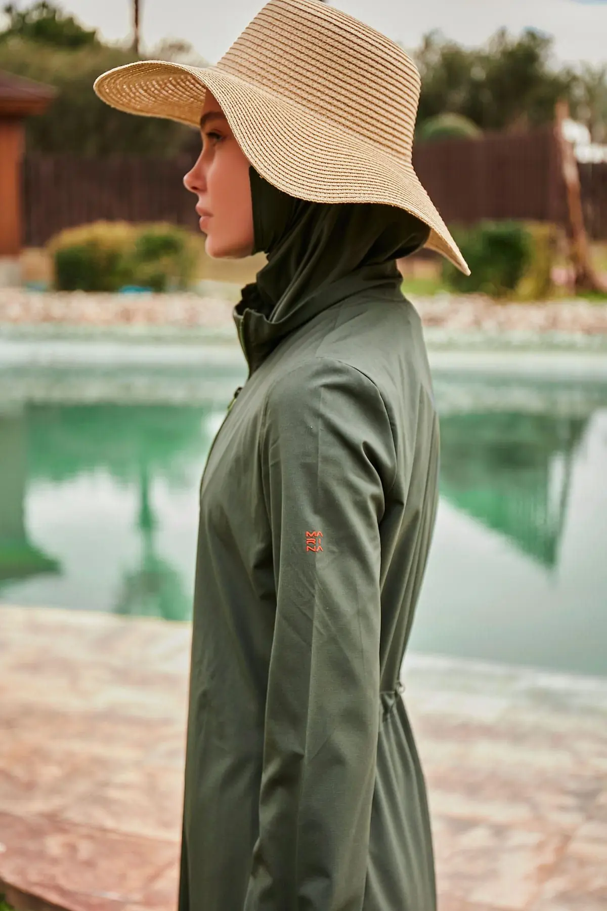 Woven Khaki Burkini Modest Swimwear M2432, photo 5