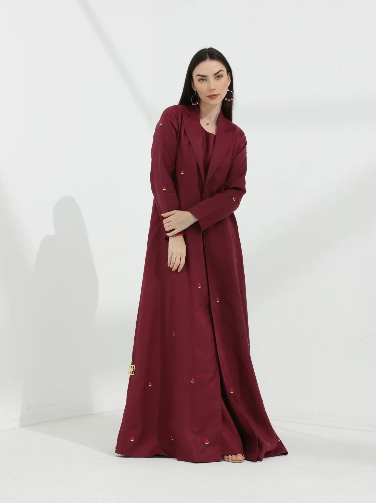 Watermelon Linen Abaya Wine, photo 2