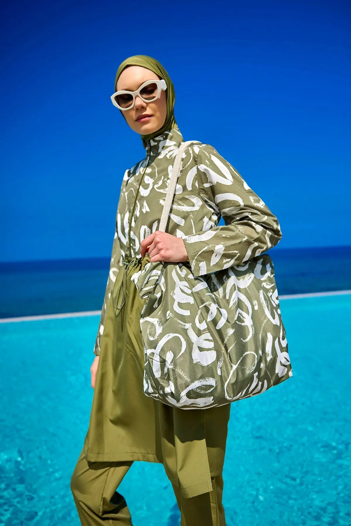 Green Full Coverage Modest Swimwear Set for Women R2506, photo 4