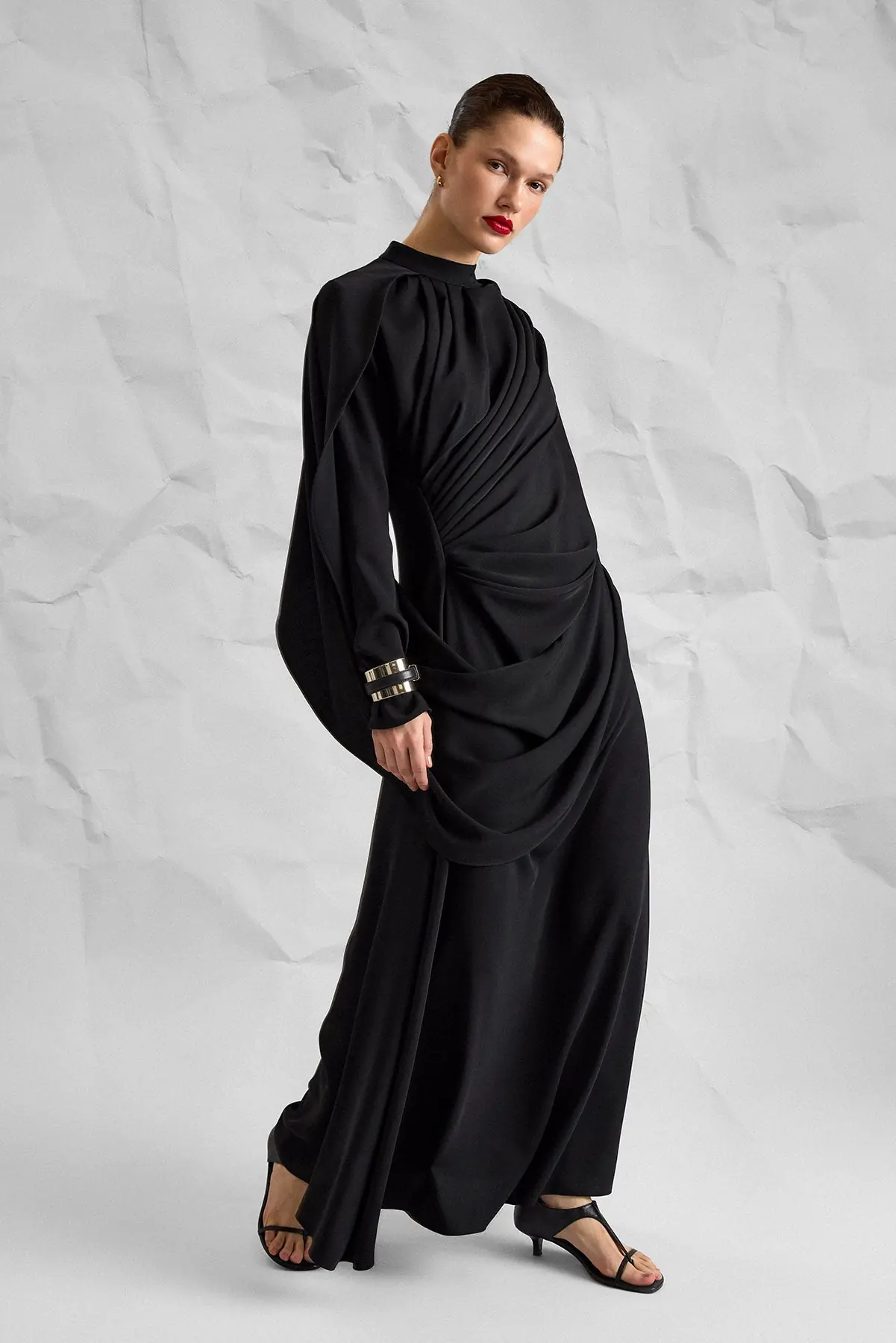 Majesté Atelier No. 08 Draped Maxi Dress - Black, photo 3
