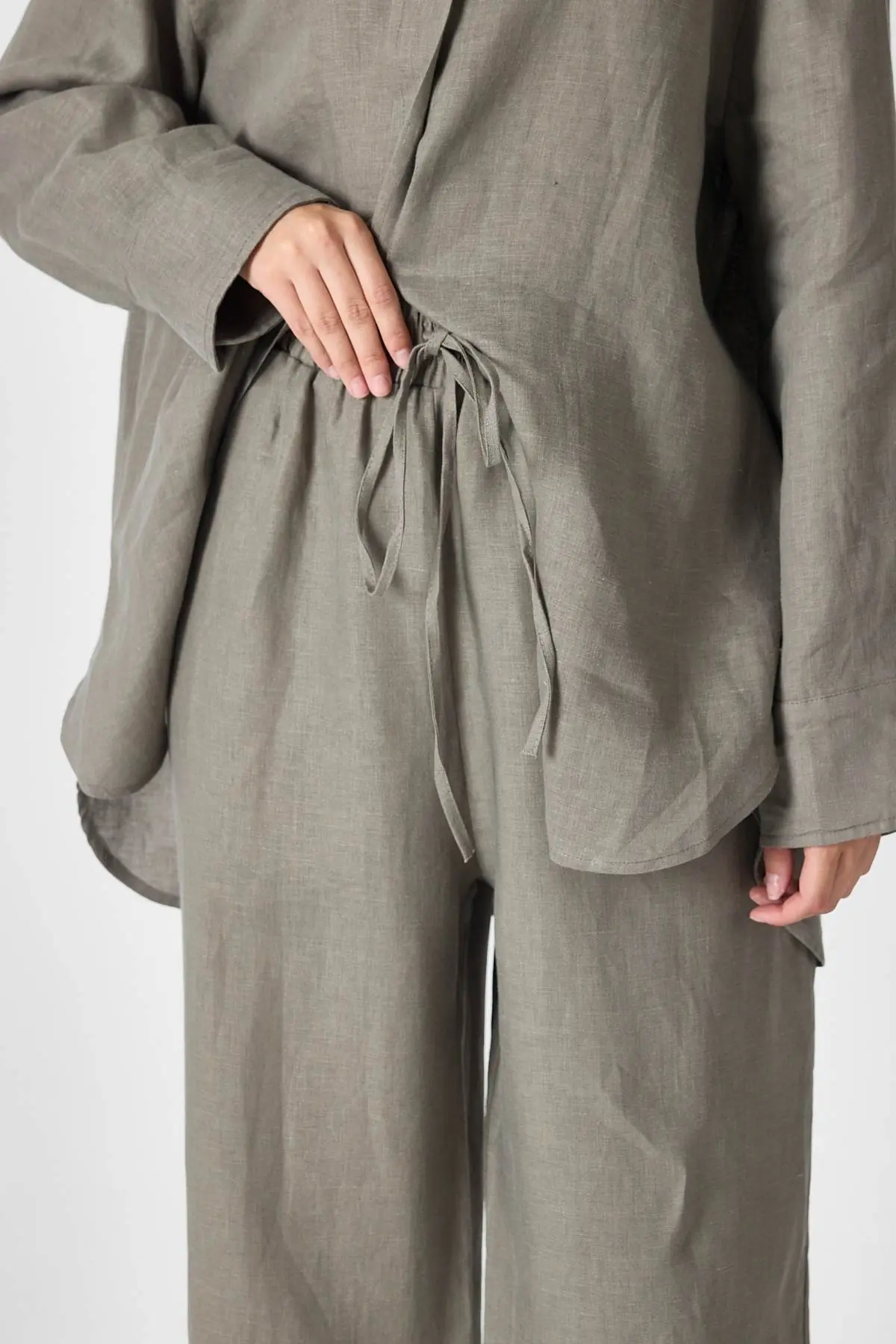 Pure Linen 100% Linen Oversize Shirt - Khaki, photo 4