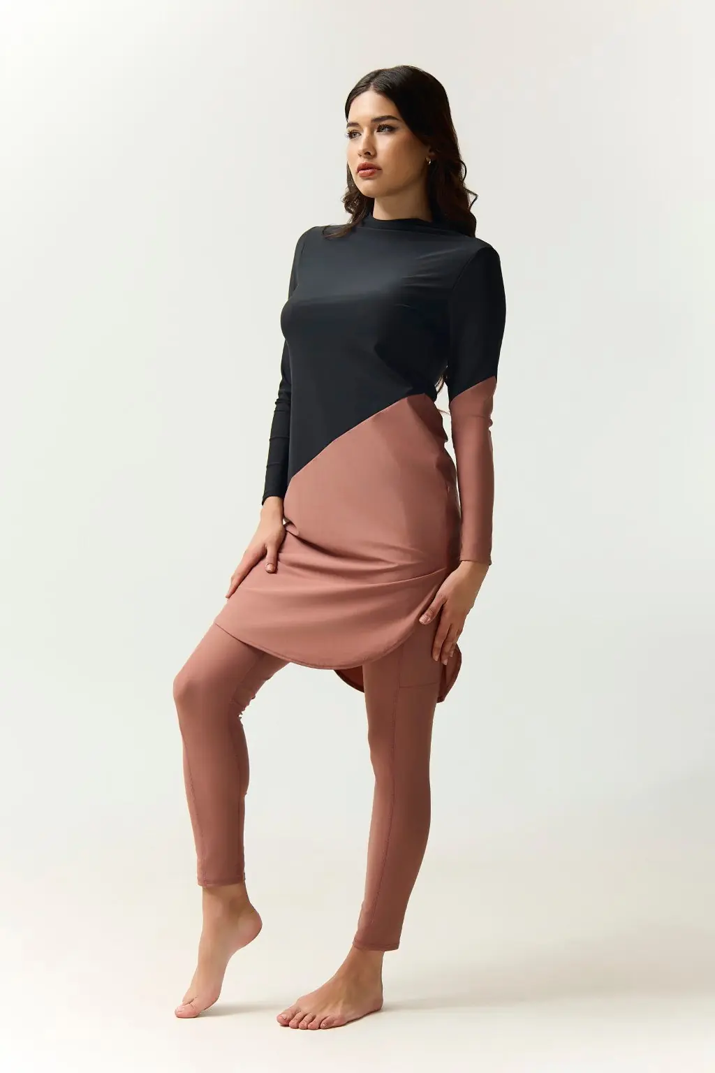 Maya Swim Dress - Black/Earth, photo 3