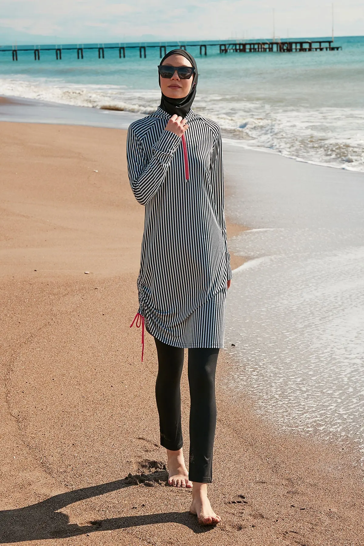 Lycra Black Burkini Modest Swimwear M2488, photo 2