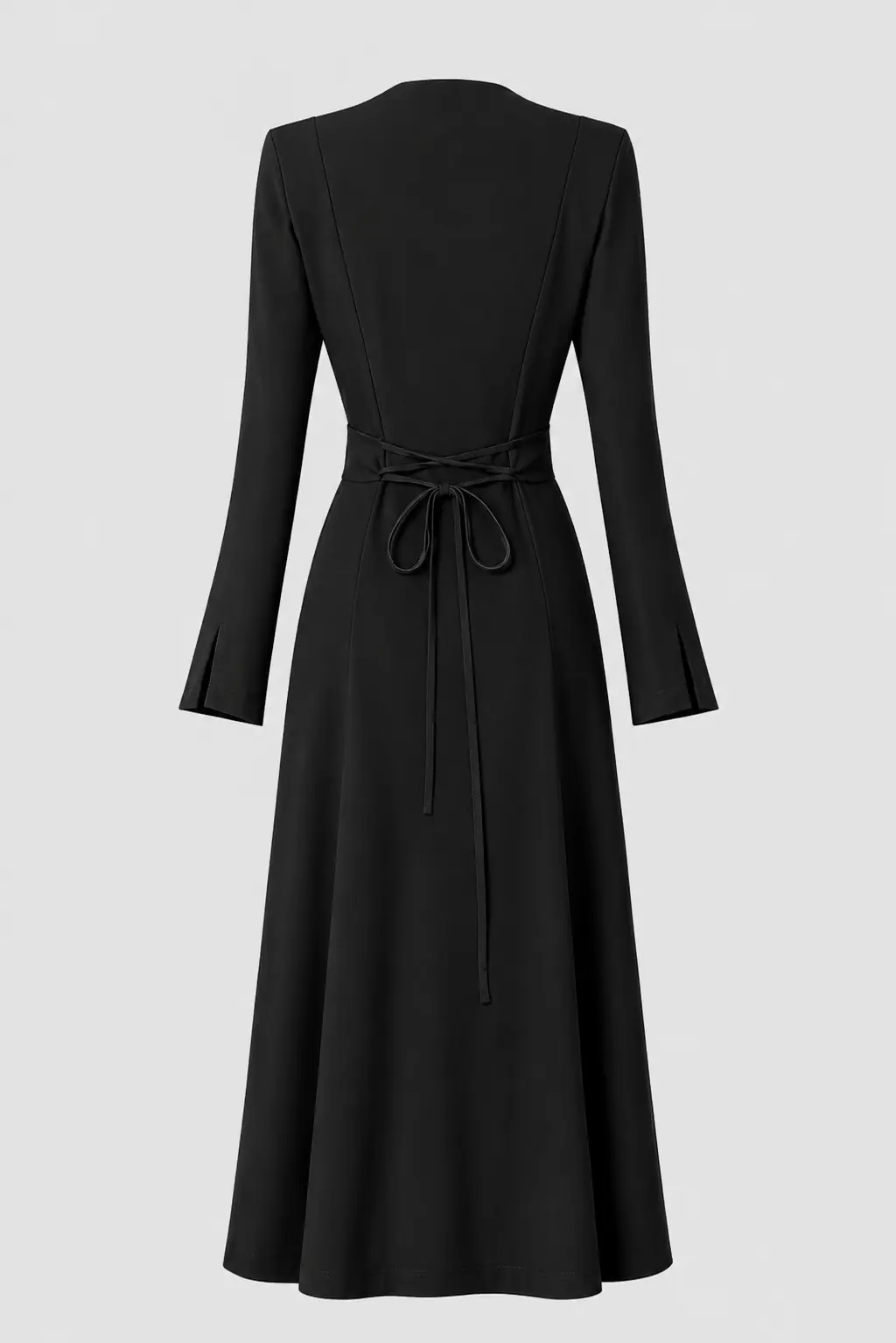 Tencel Maxi Dress With Back Tie – Black, photo 2