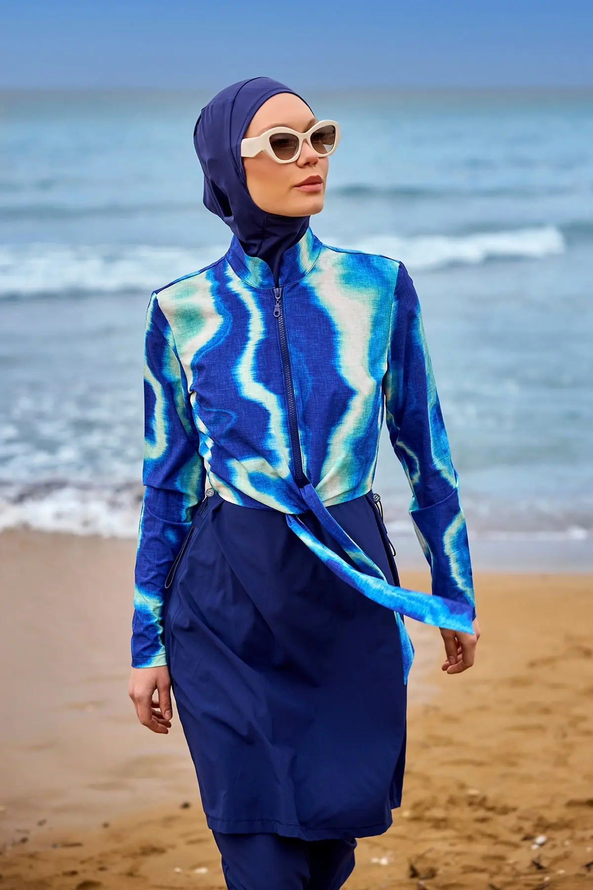 Navy Full Coverage Modest Swimwear Burkini Set M2530-2, photo 3