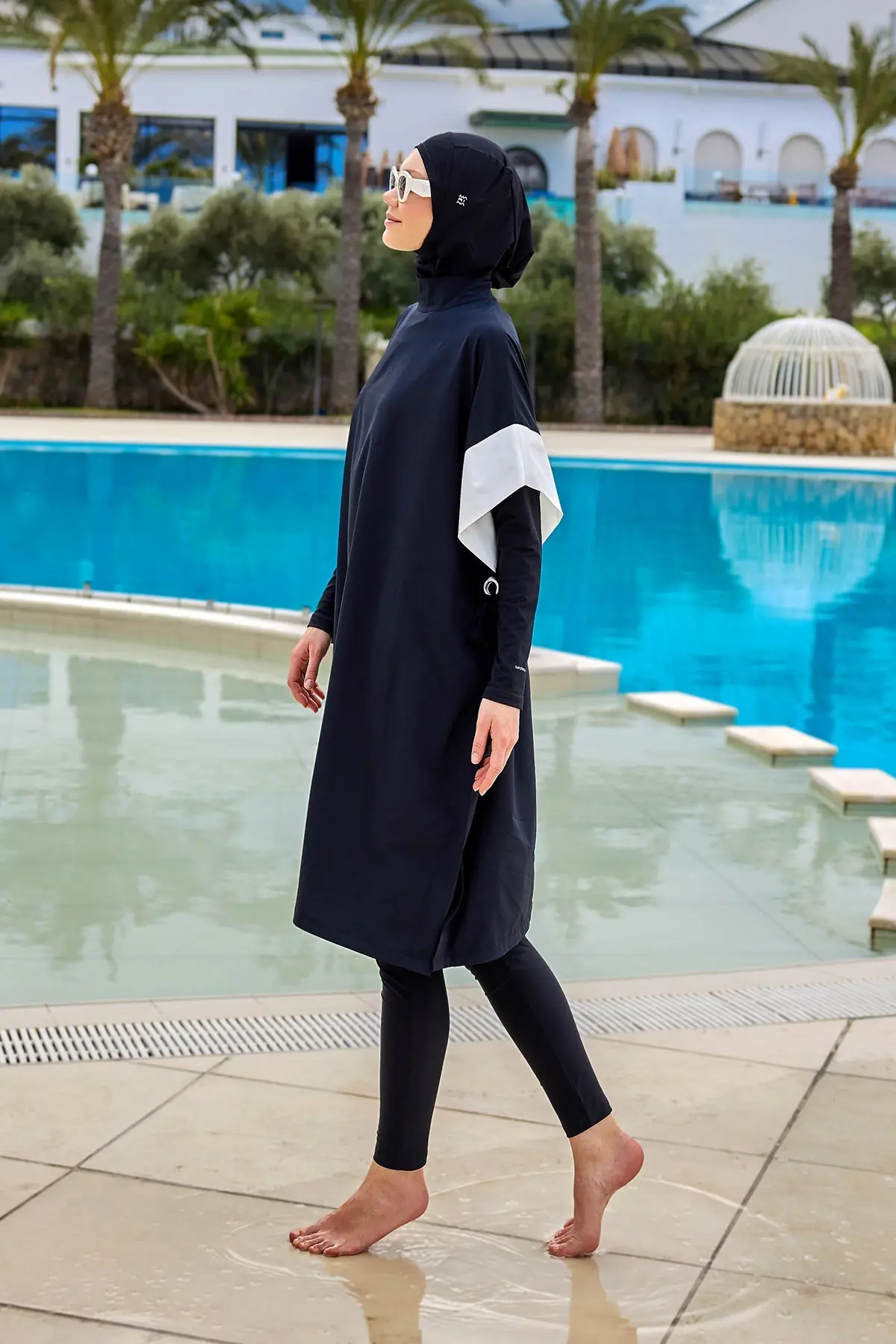 Black Burkini Set Full Coverage Modest Islamic Swimwear M2502, photo 4