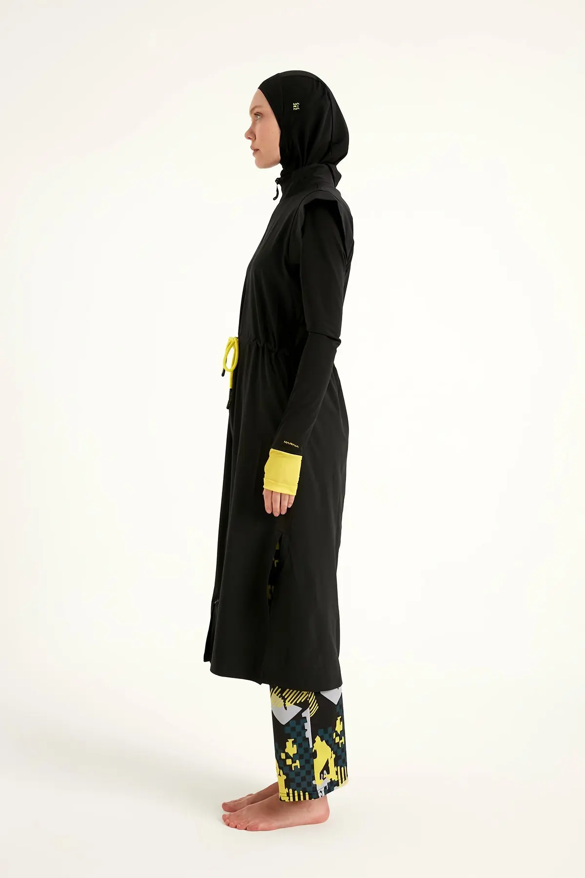 Marina Black Full Coverage Islamic Swimwear Burkini Set M2501-1, photo 7