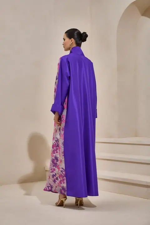 Norah Taffeta Abaya – Purple, photo 3