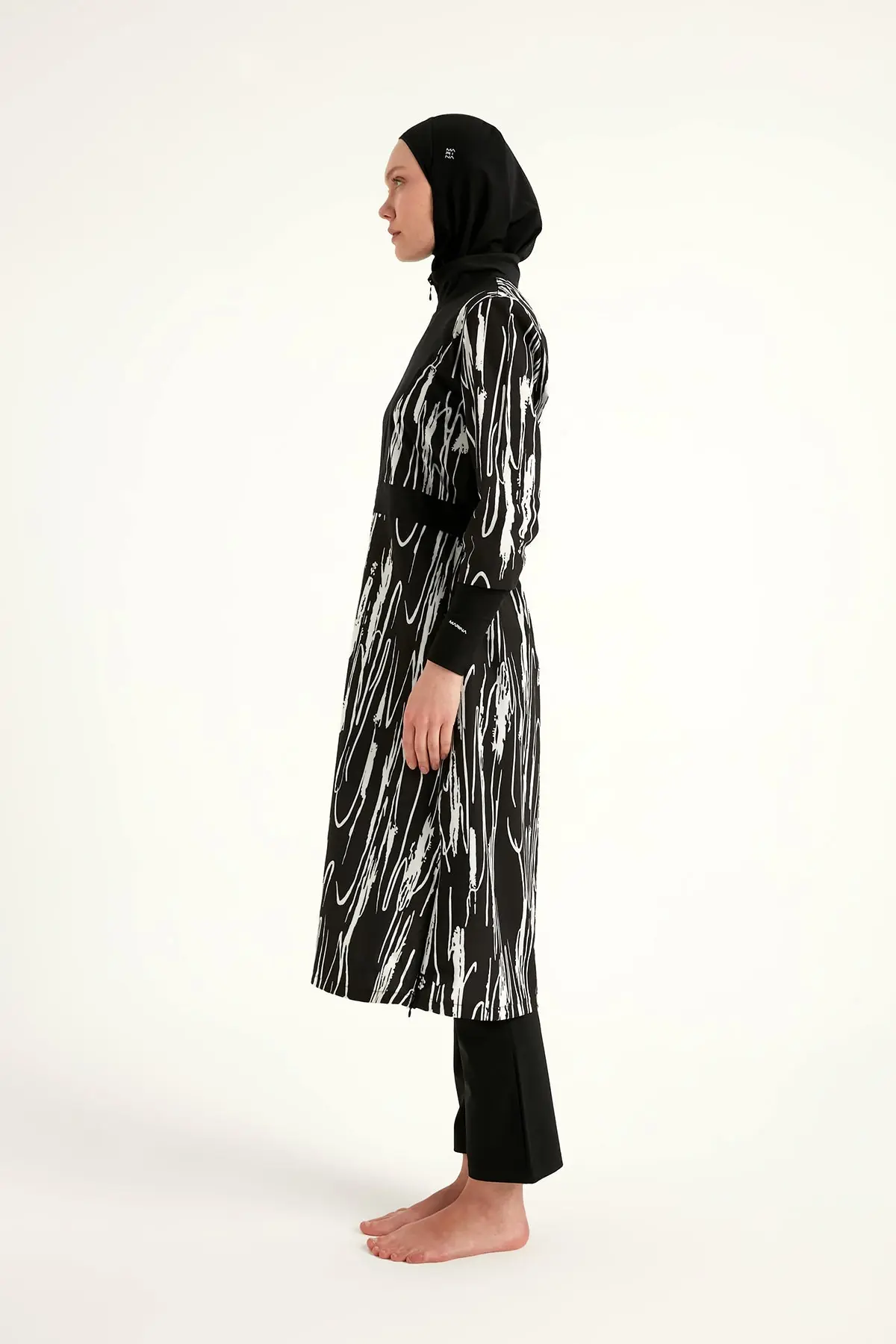 Black Full Coverage Swimwear Burkini Set M2504, photo 7