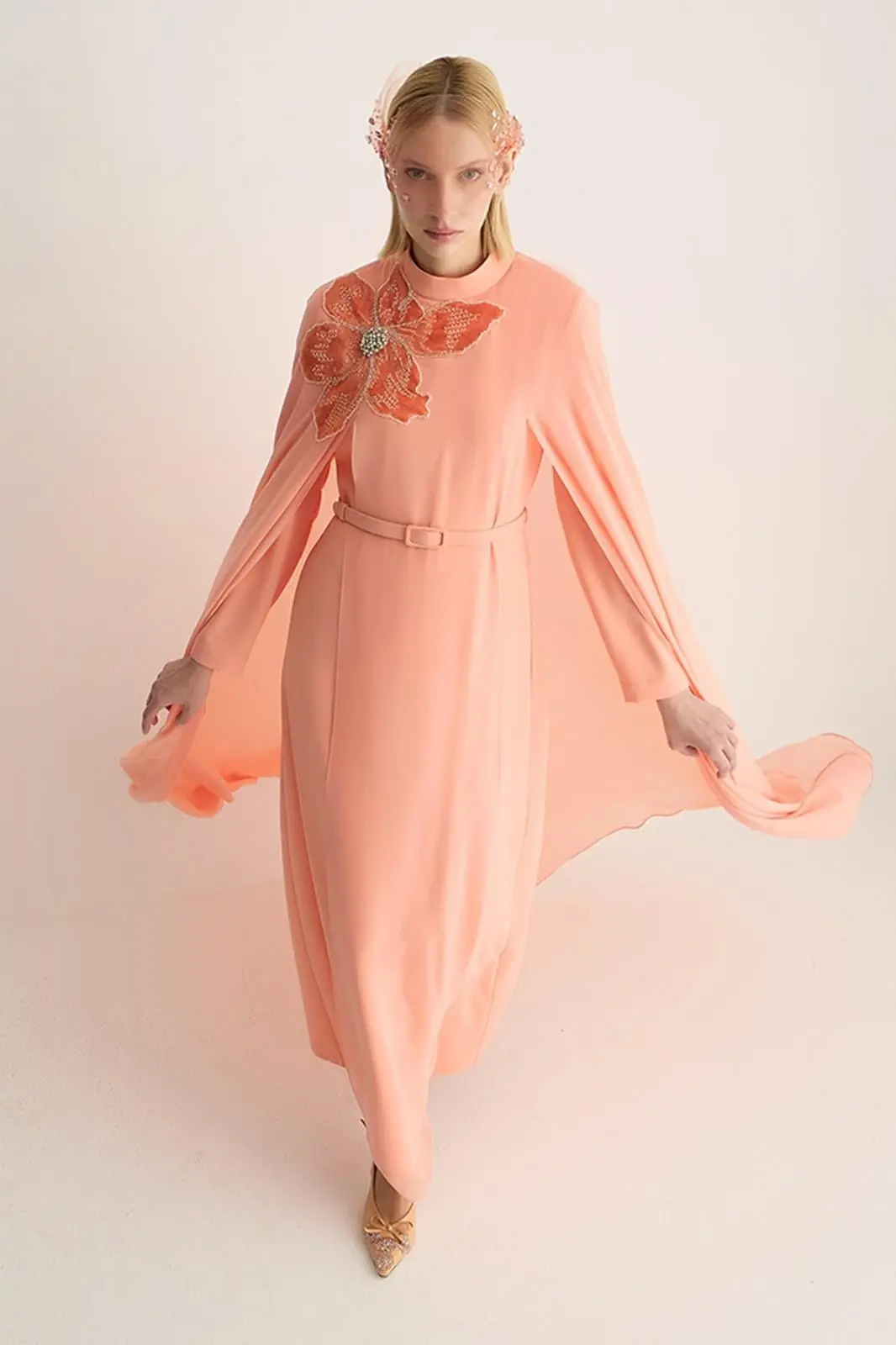 Pastel Cape Detail Dress – Somon, photo 4