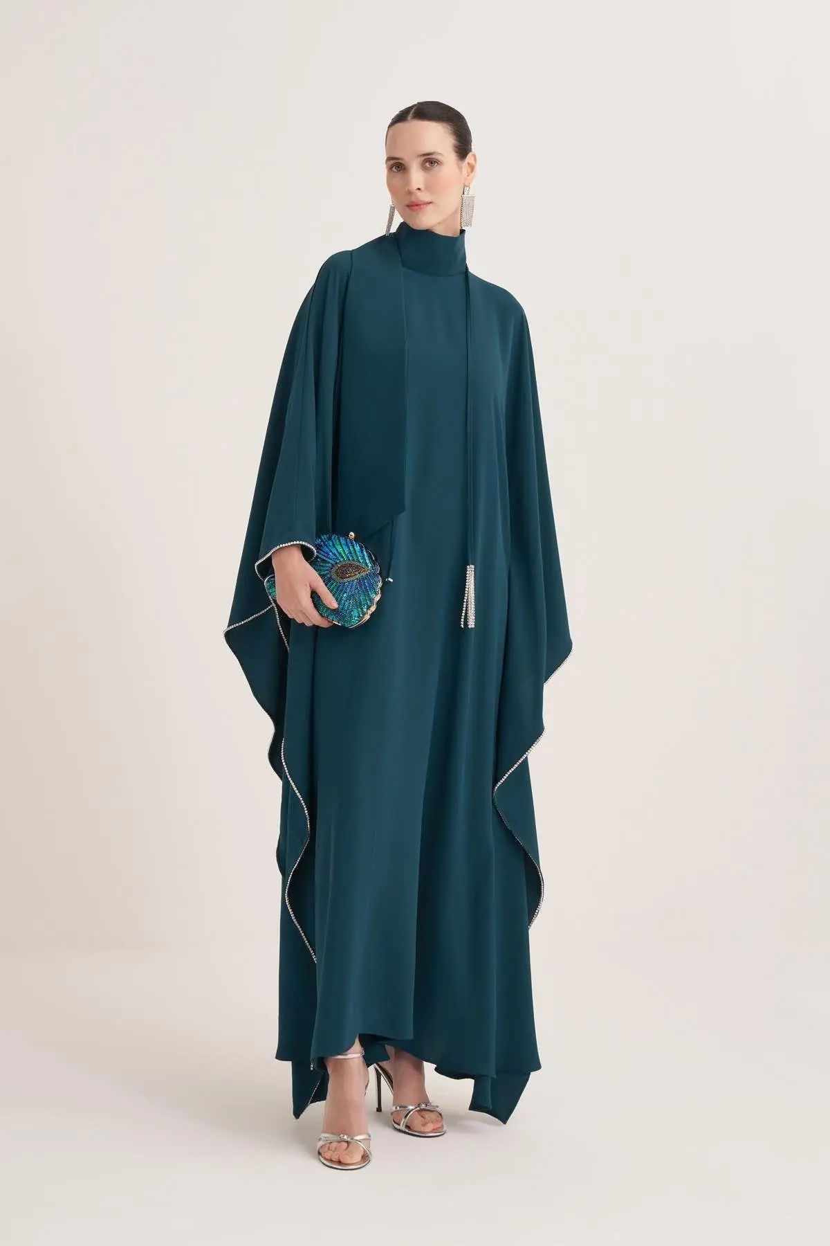 Lilah Evening Kaftan – Petrol Blue, photo 2
