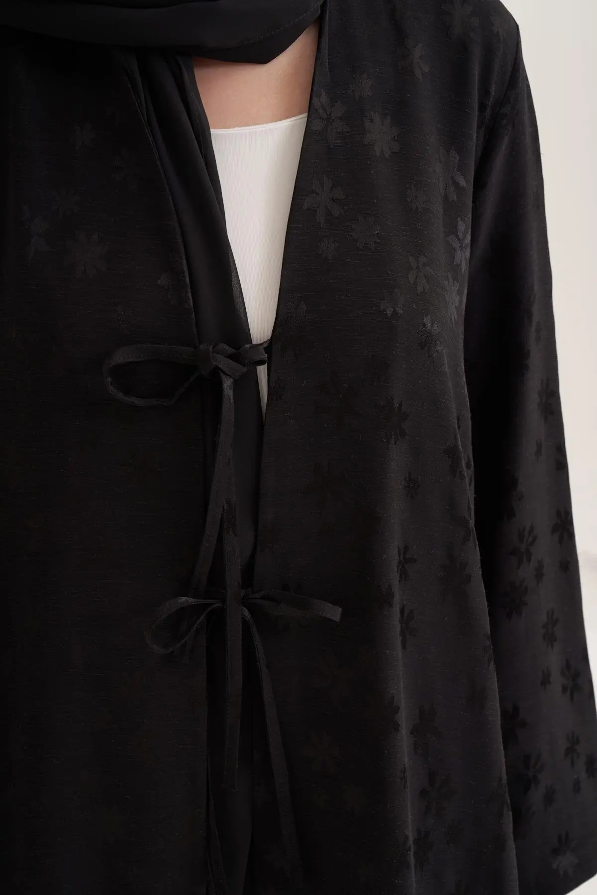 Mila Linen Abaya & Scarf – Black, photo 3
