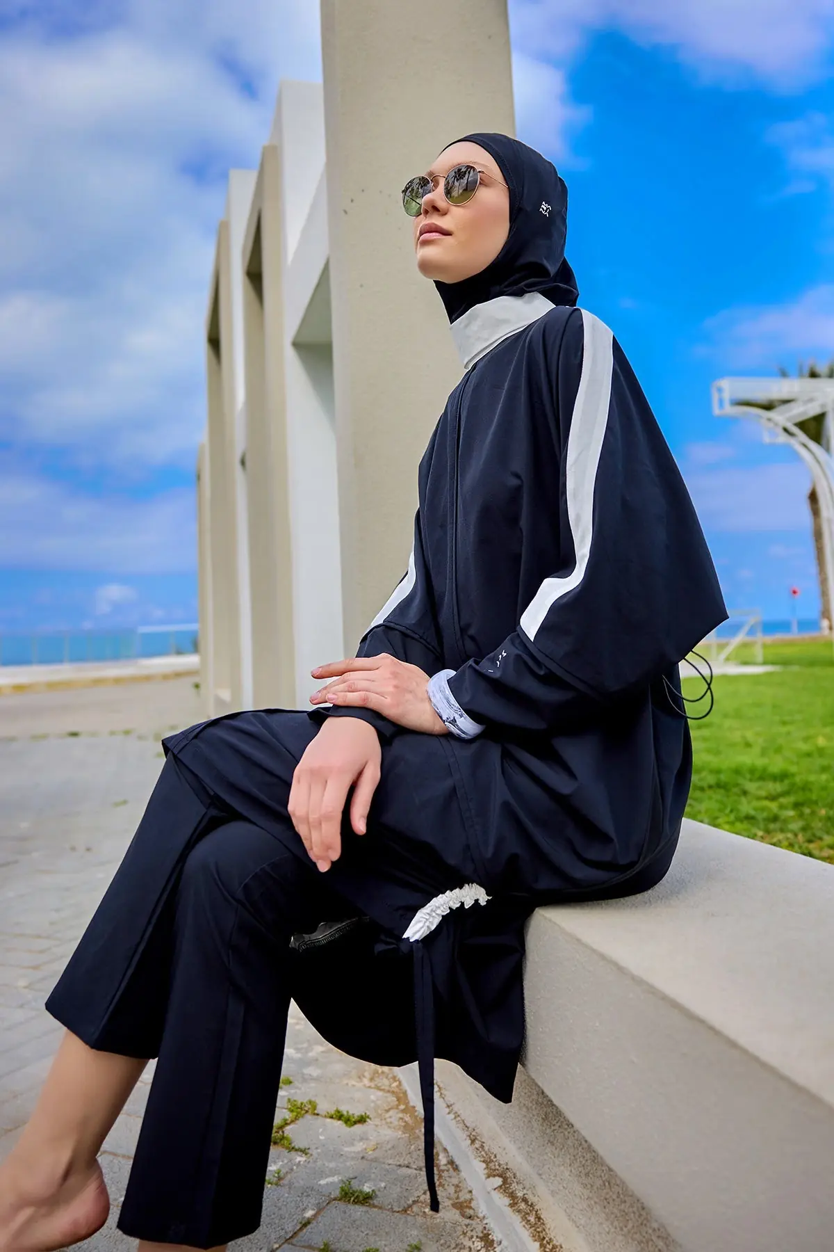 Black Full Coverage Modest Swimwear Burkini Set M2521-3, photo 3