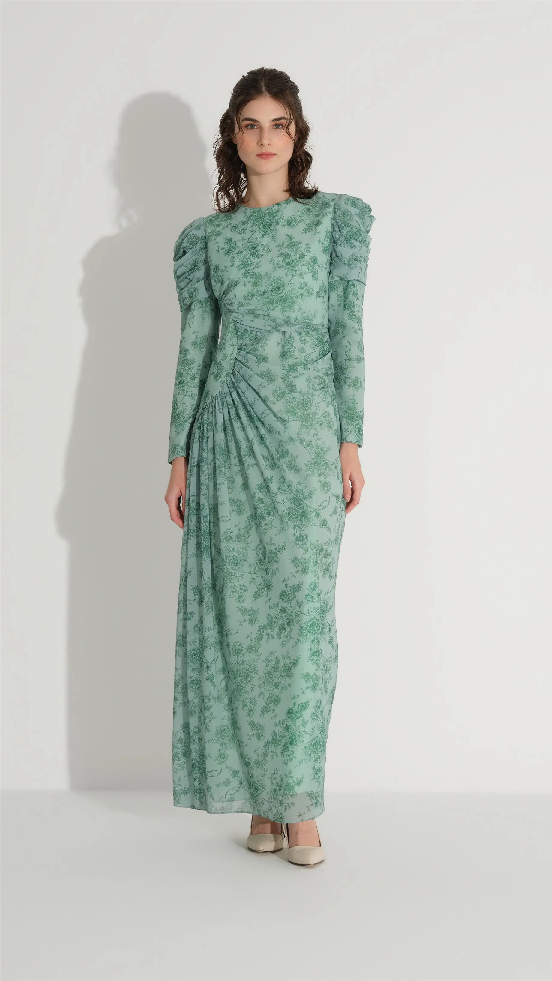 Side Ruched Dress – Green
