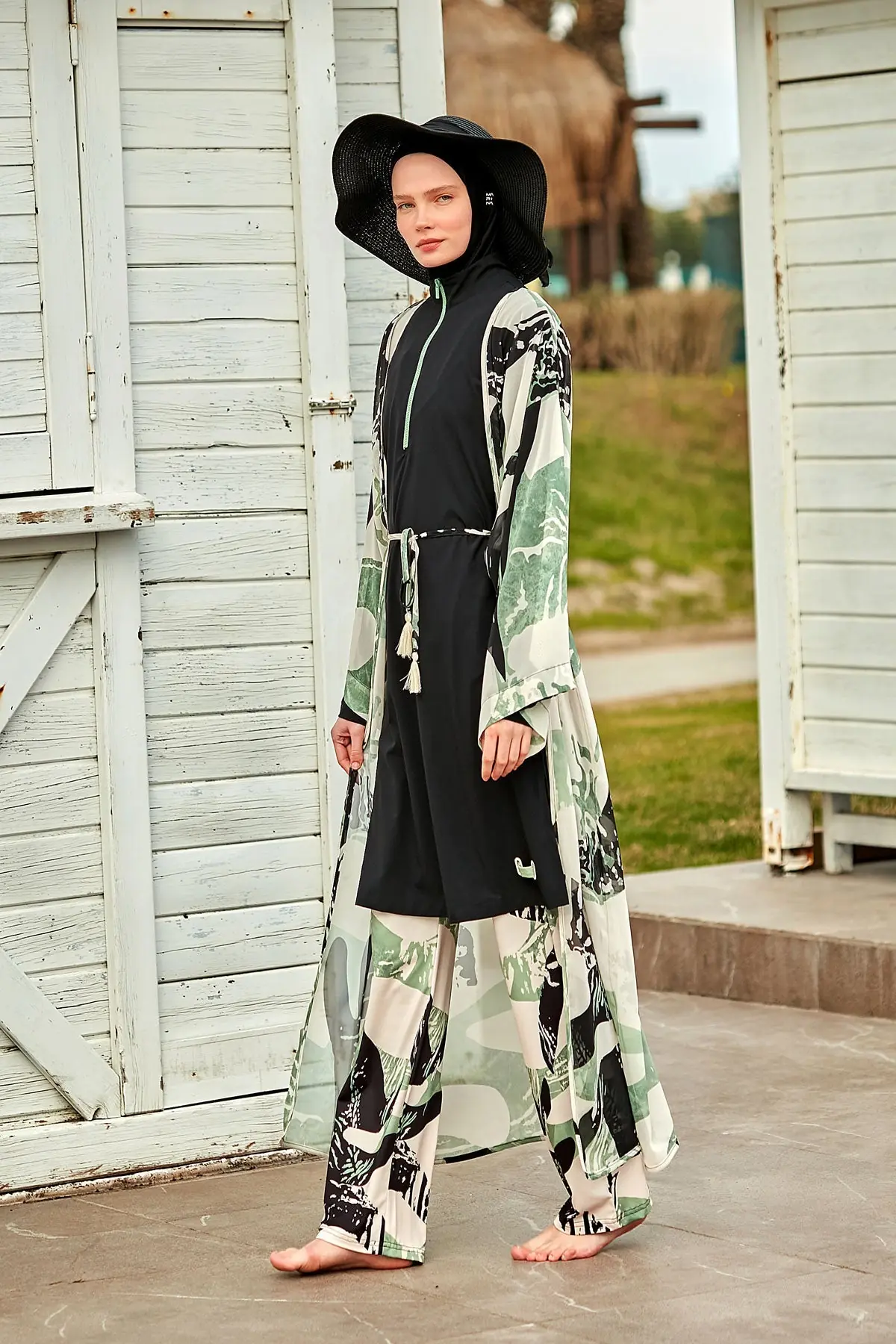 Woven Black Burkini Modest Swimwear M2425, photo 6