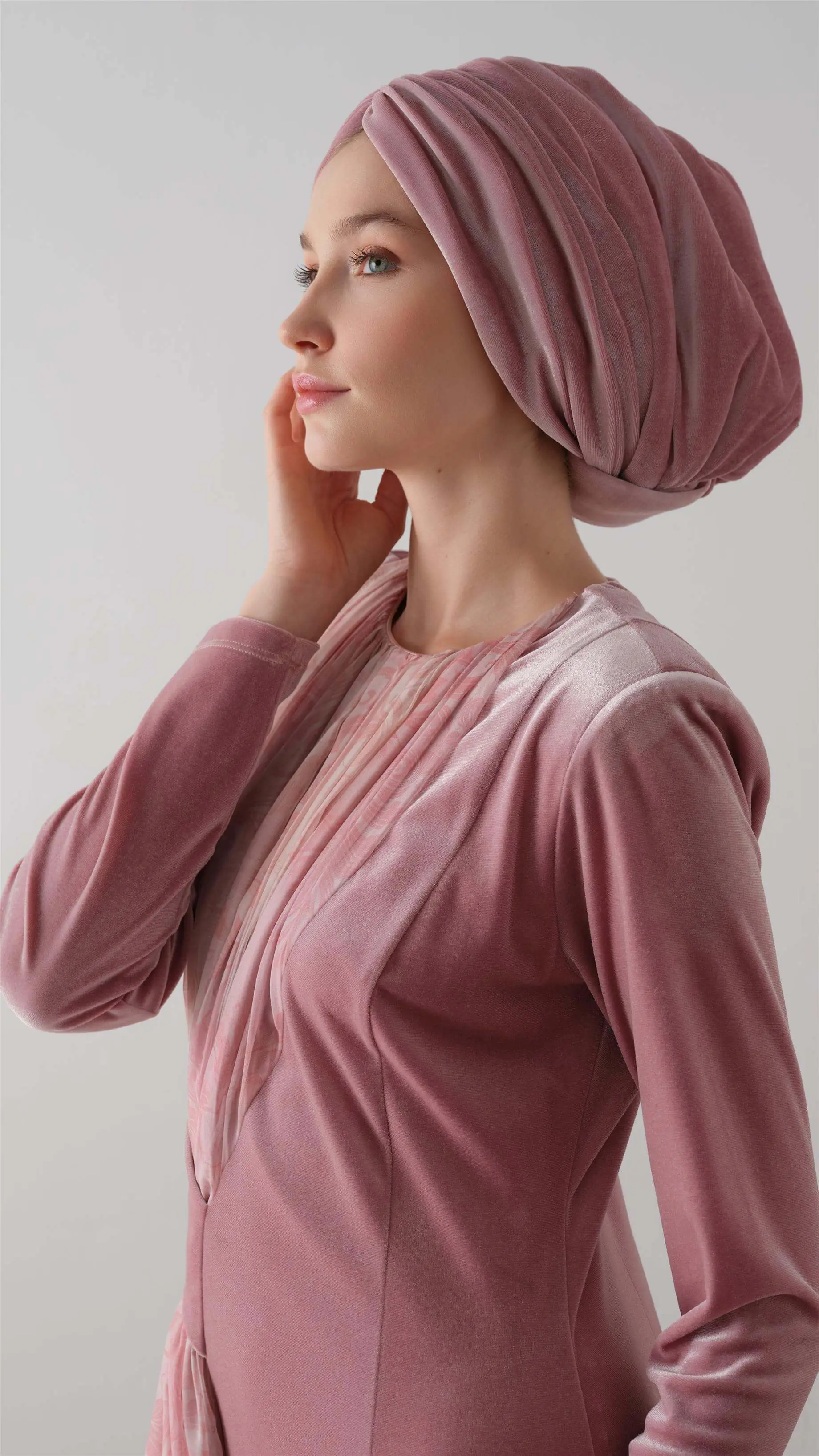 KADİFE DRAPE BONE Pembe, photo 2