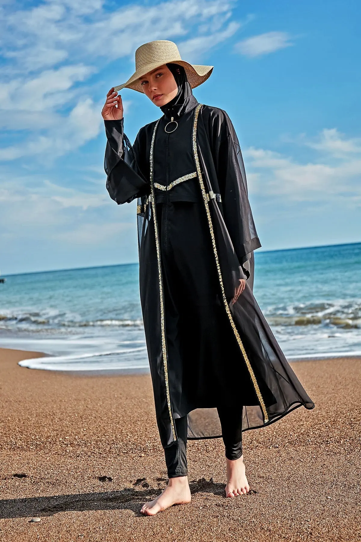 Woven Black Burkini Modest Swimwear M2410, photo 5