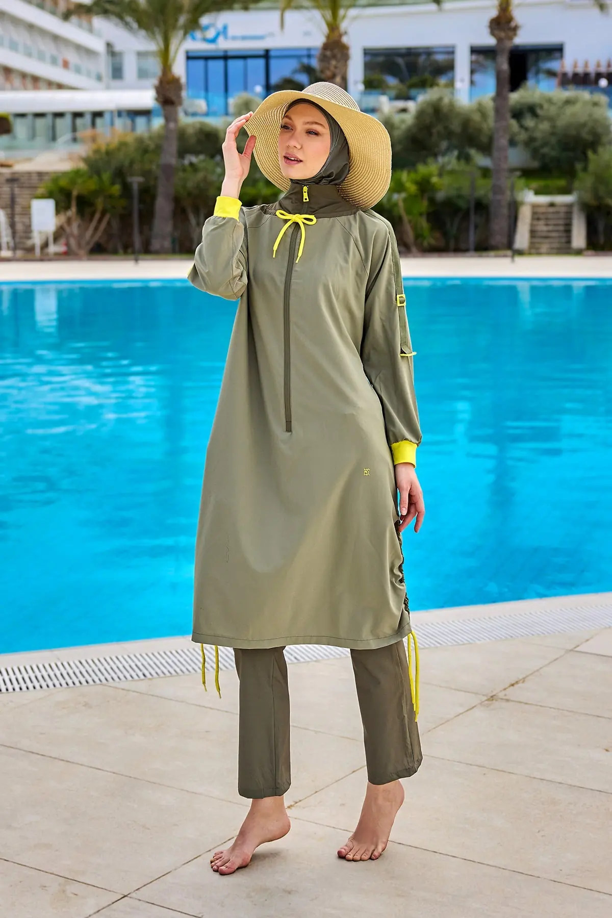 Khaki Full Coverage Swimwear Burkini Set M2524, photo 2
