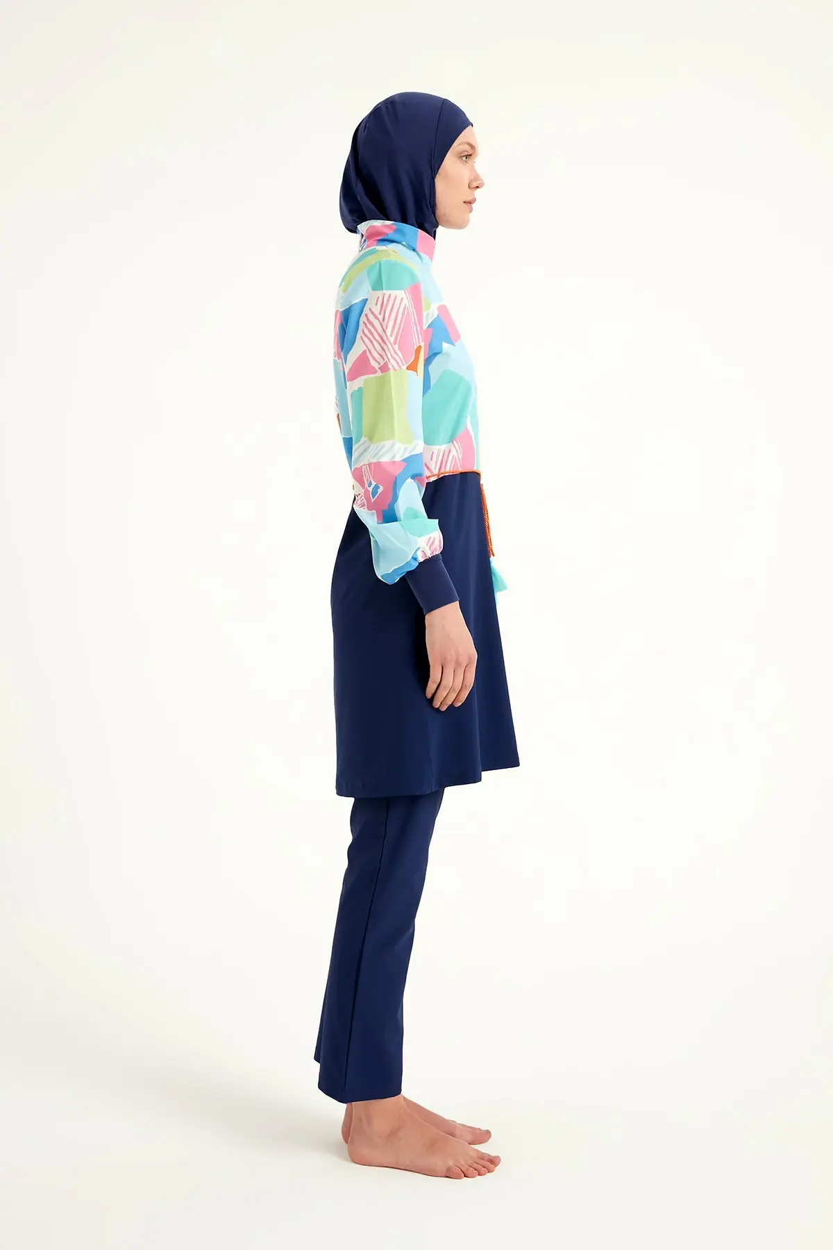 Navy Blue Full Coverage Islamic Swimwear Burkini Set M2511, photo 5