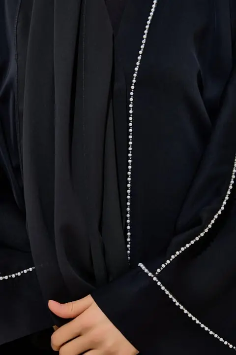 Pearl Line Abaya Set - Black, photo 3