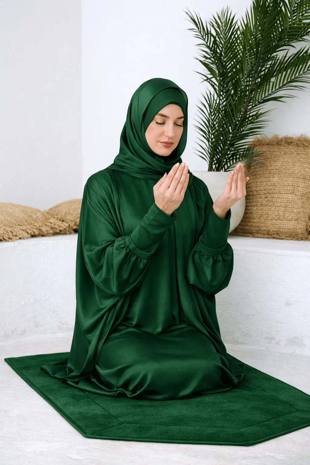 Deep Forest Green Prayer Abaya, photo 3