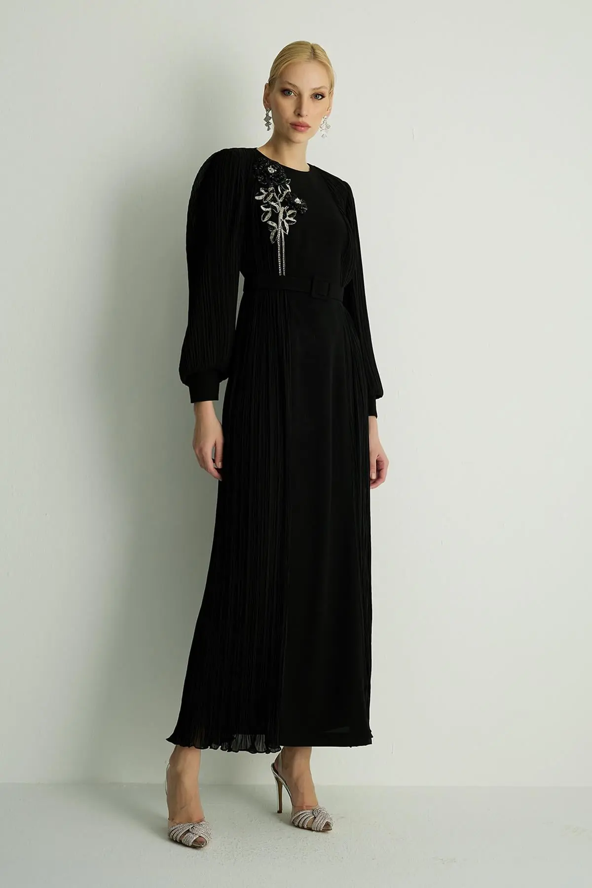 Rozanna Pleated Panel Dress – Black, photo 3