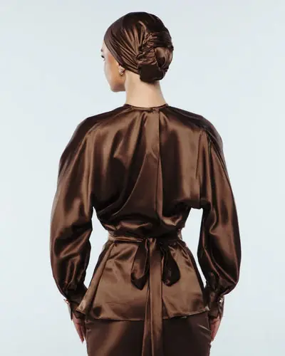 Qamar Blouse - Brown, photo 4