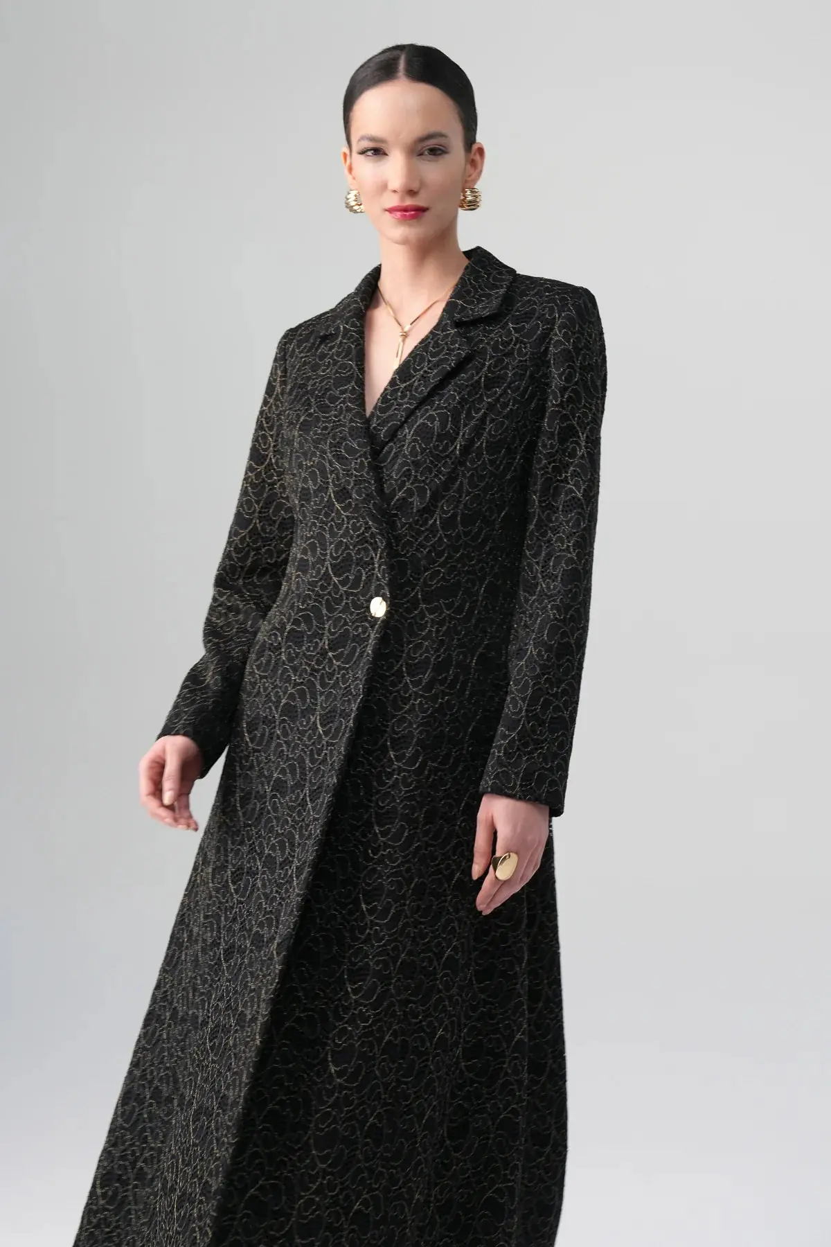 Daphne Lace Single-Button Coat – Black, photo 5