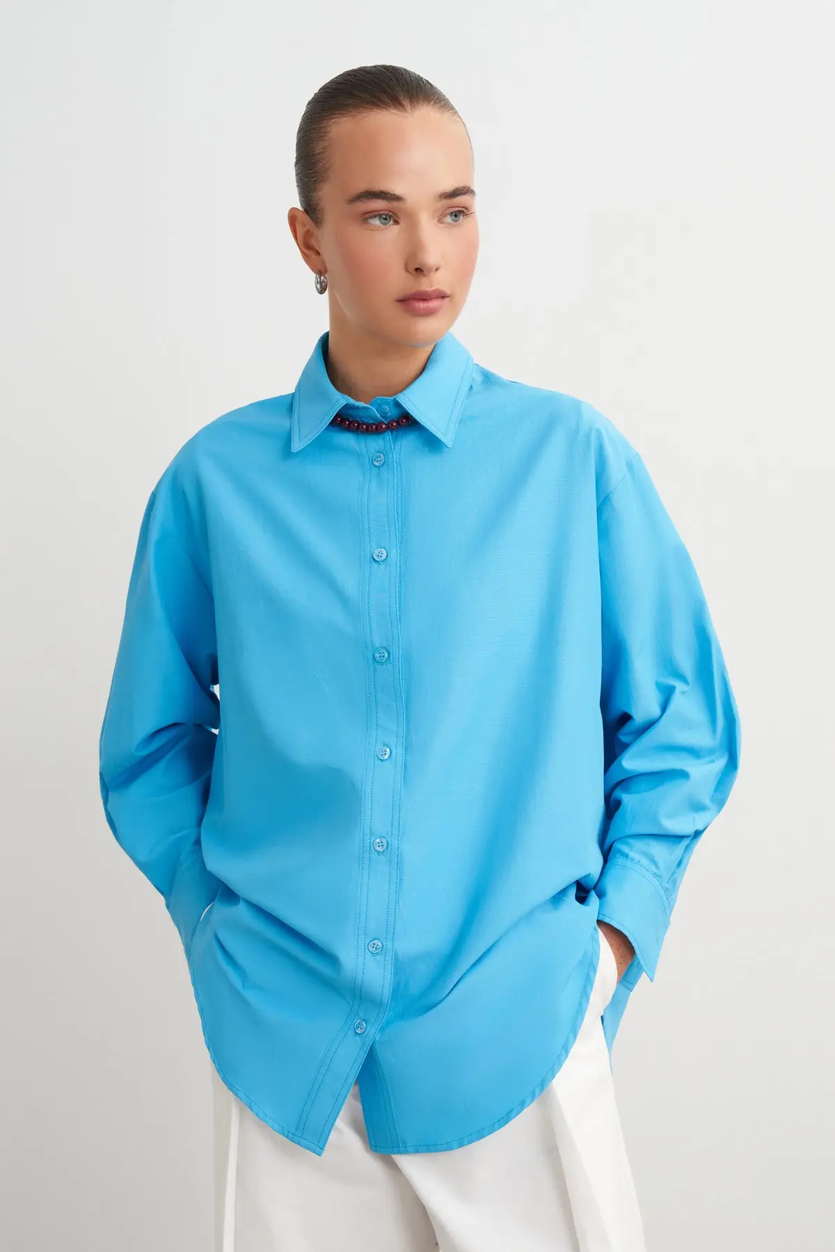 Oversize Poplin Gömlek, photo 7