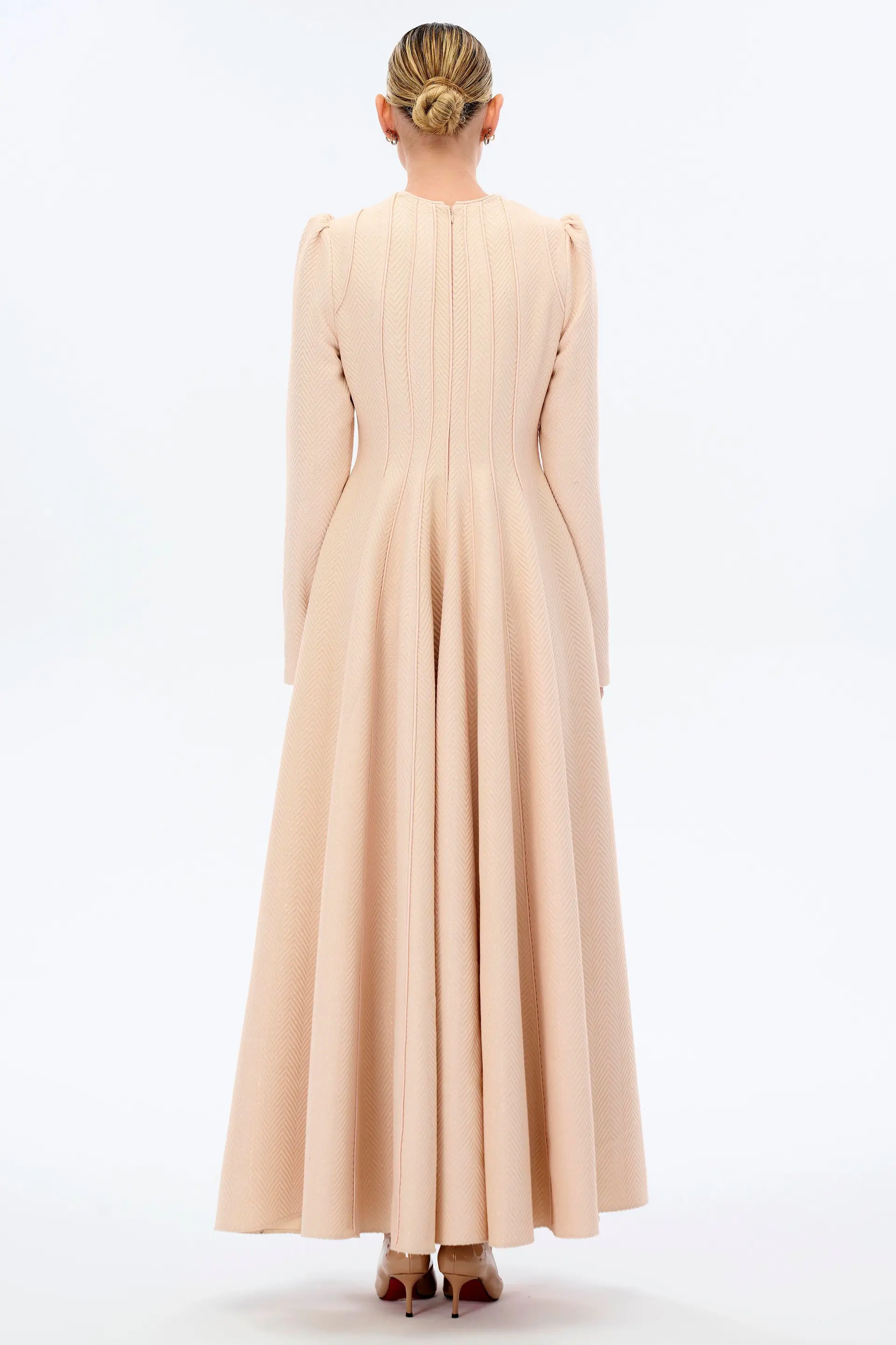 Shimmer-Trim Jacquard Maxi Dress – Pink, photo 4