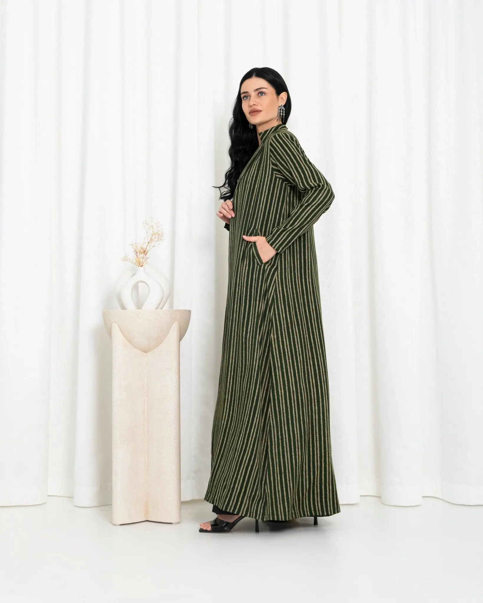 Green Stripe Jacket Abaya, photo 3