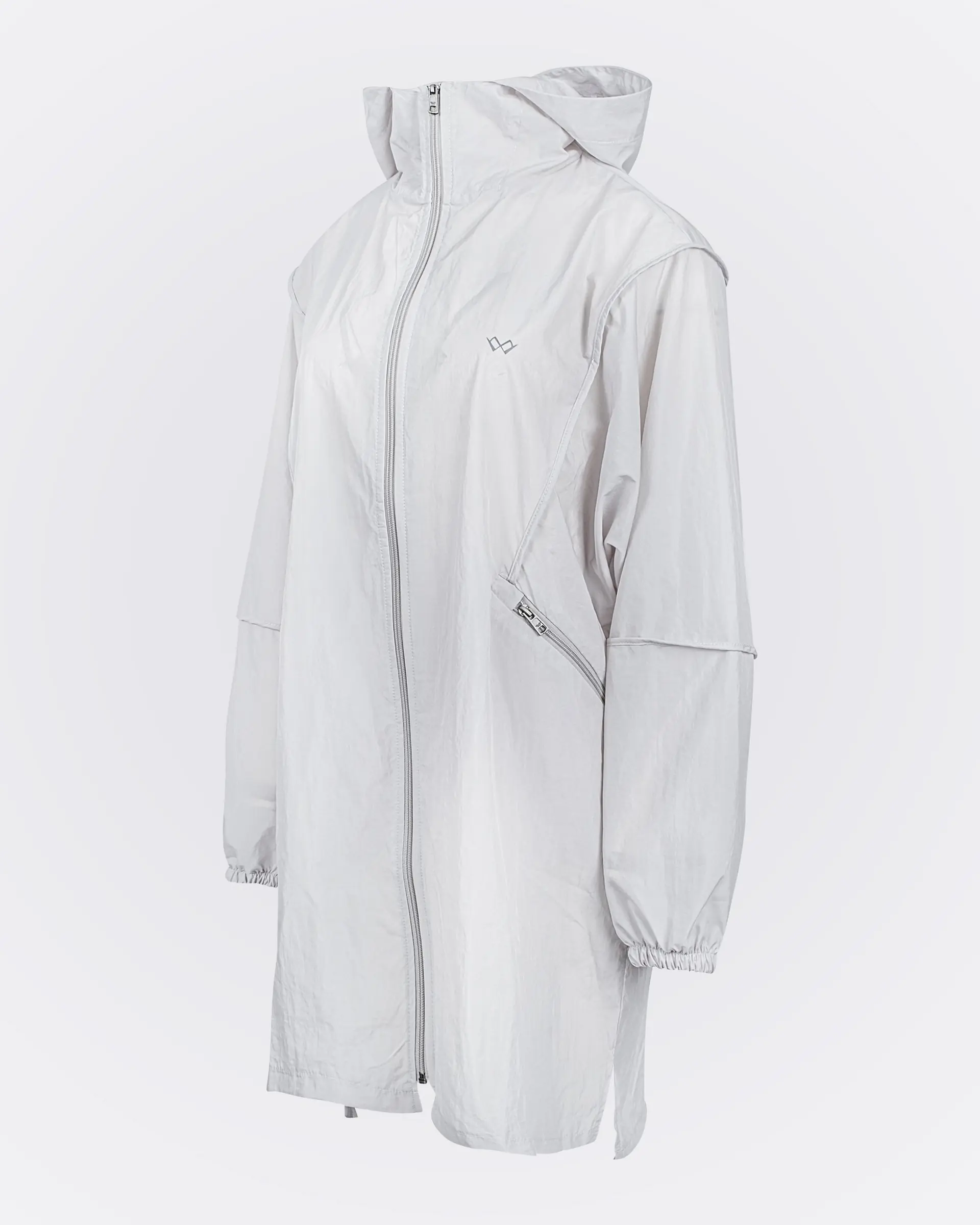 Kapüşonlu Oversize Yağmurluk - Gri, photo 2