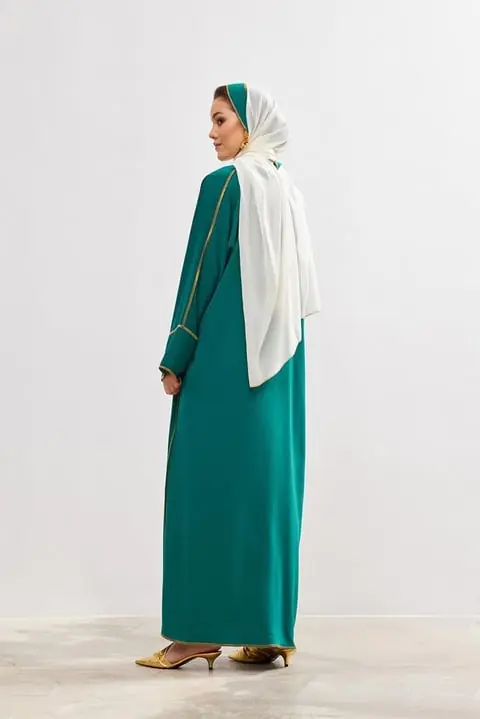 New Line Abaya Dress Set - Green, photo 4