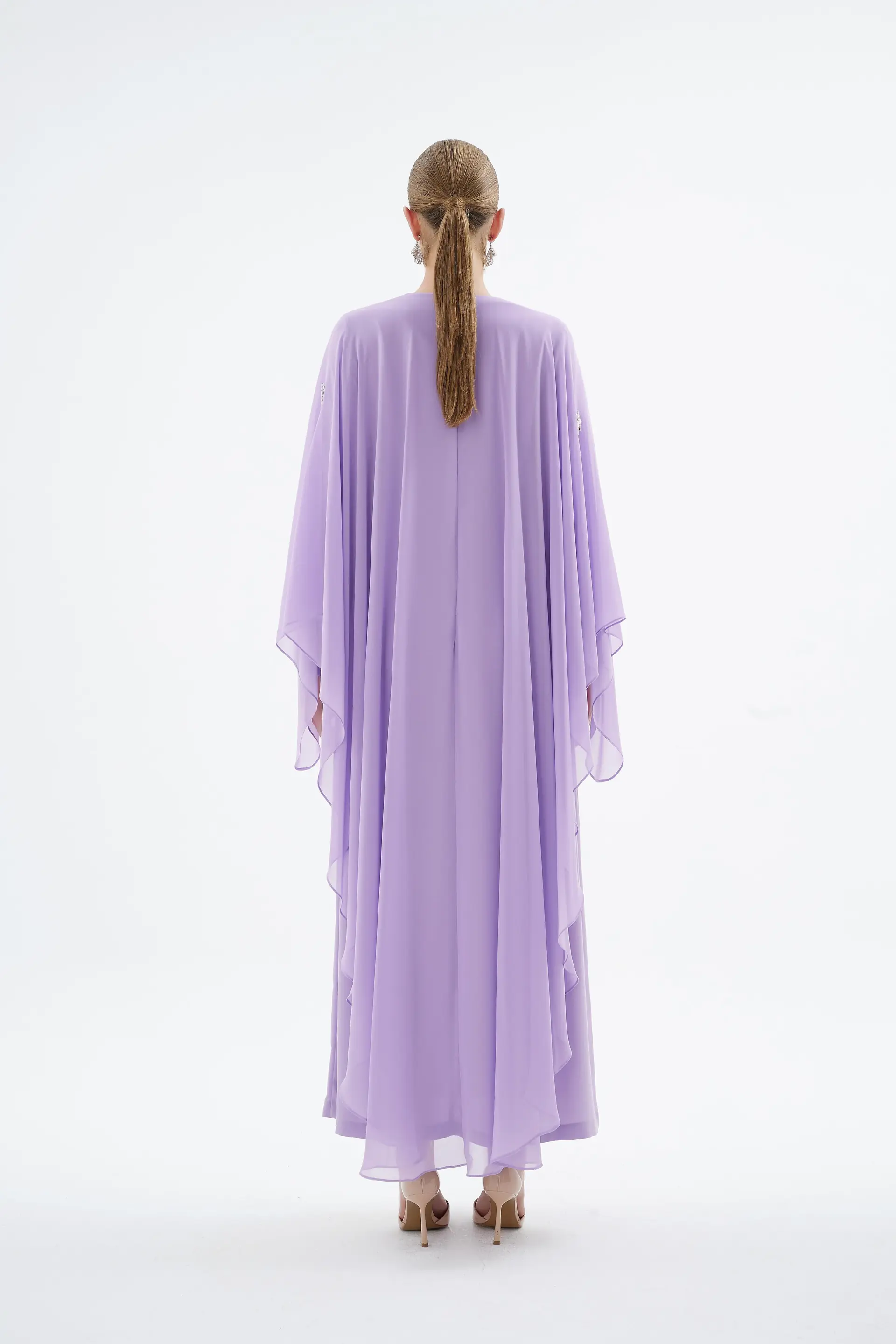 Alera Embellished Cape Dress – Lilac, photo 6