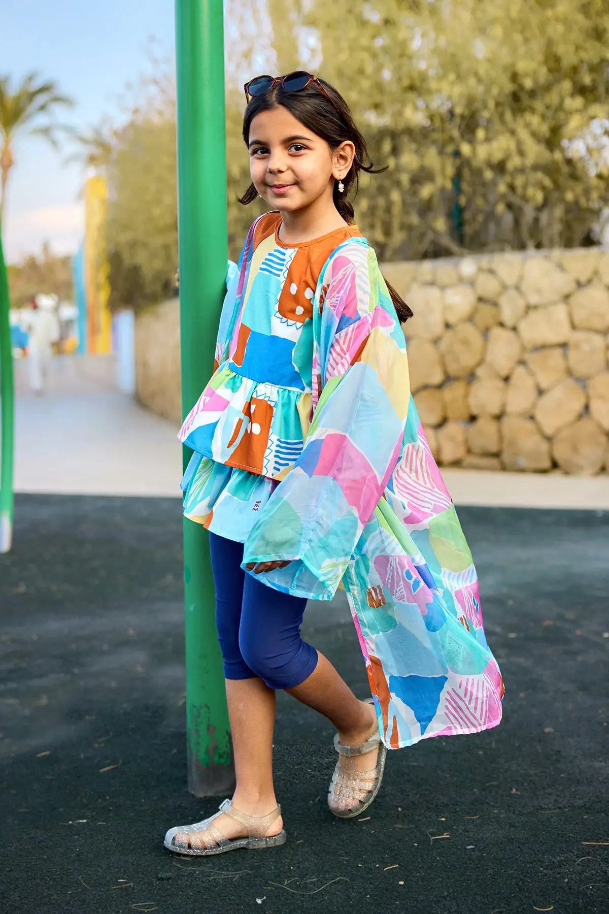 Marina Kids Chiffon Beach Cover-Up - Blue