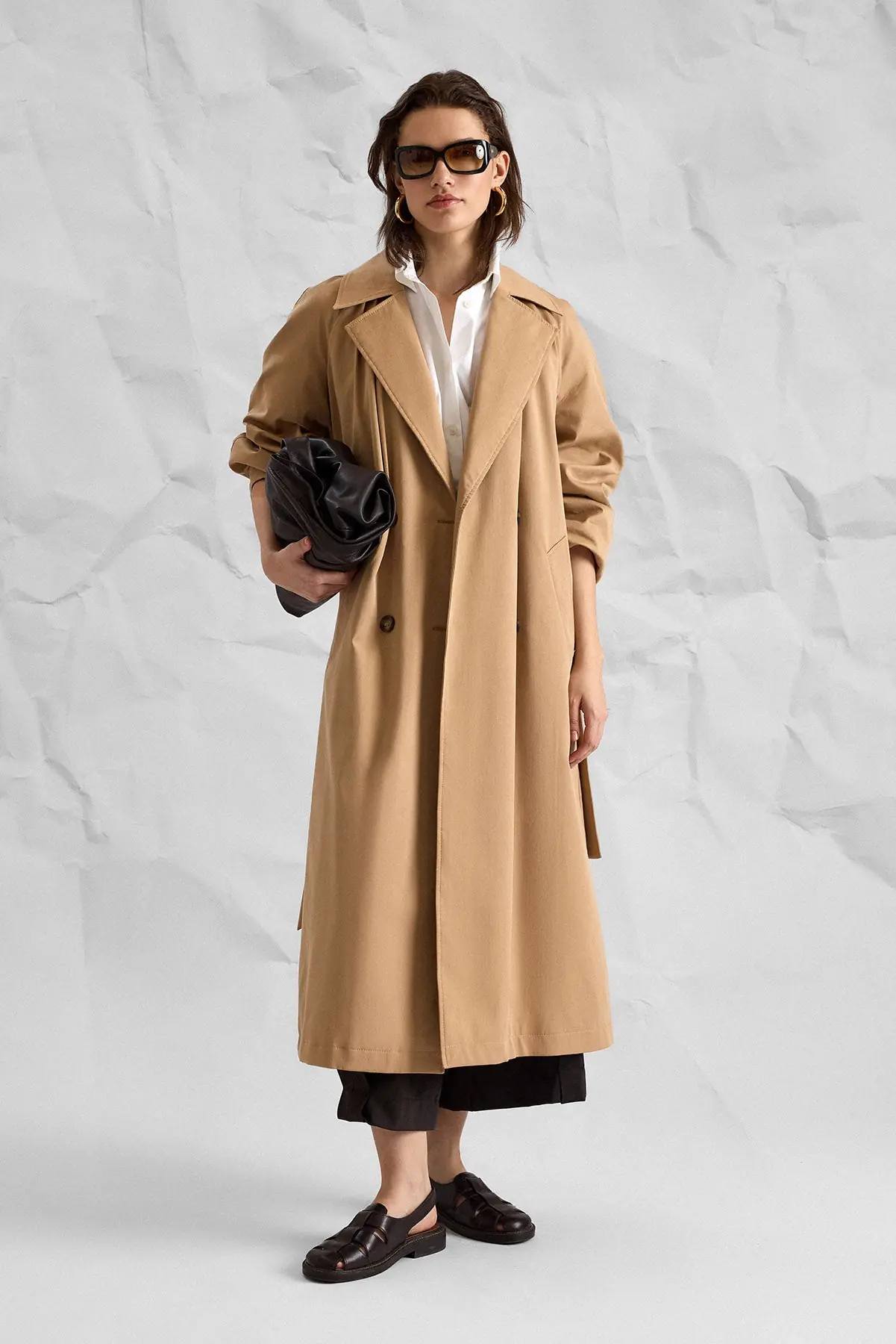 MD Signature Camel Belted Long Trench Coat, photo 3