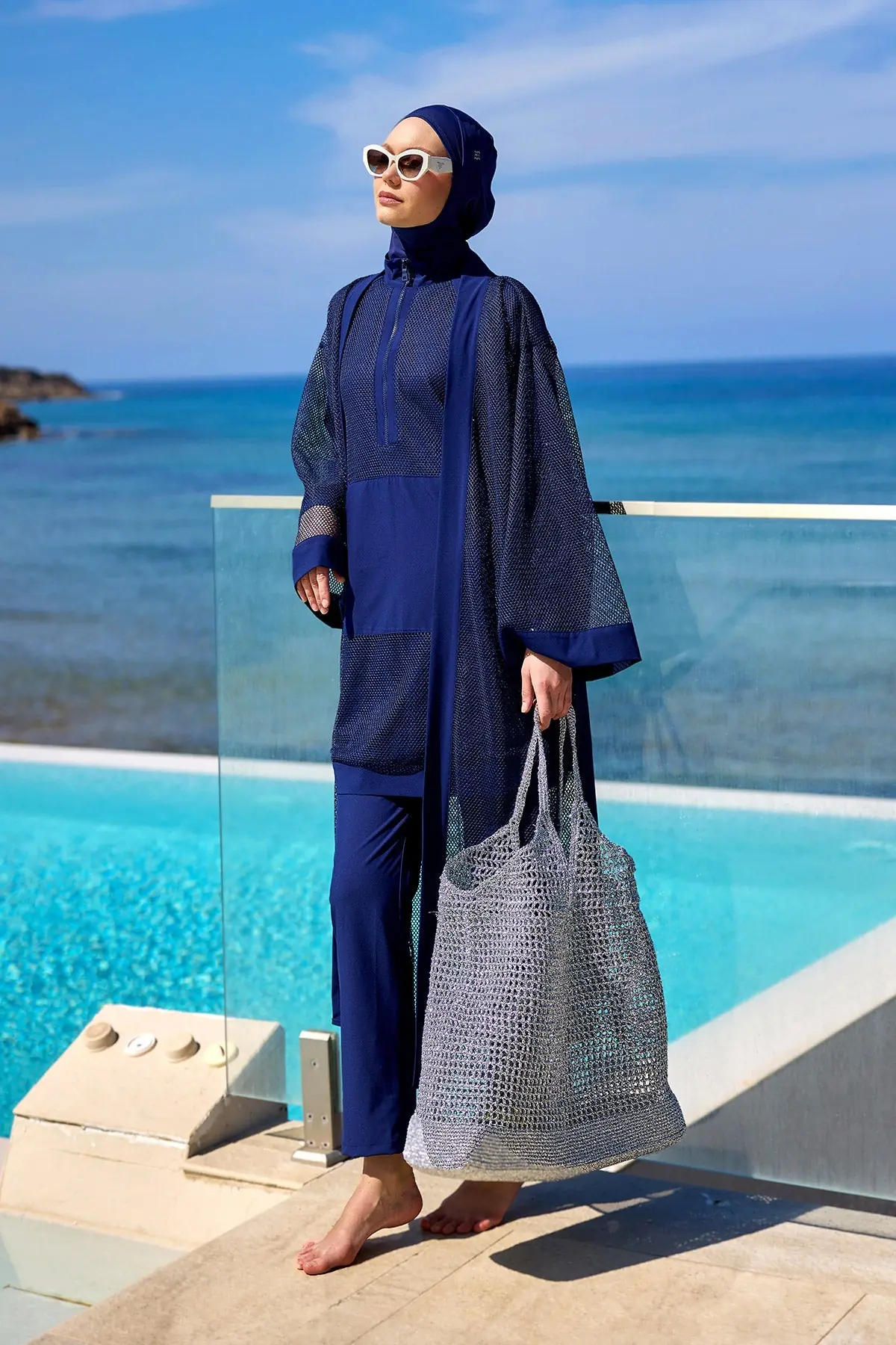 Navy Full Coverage Modest Swimwear Burkini Set M2534-2, photo 5