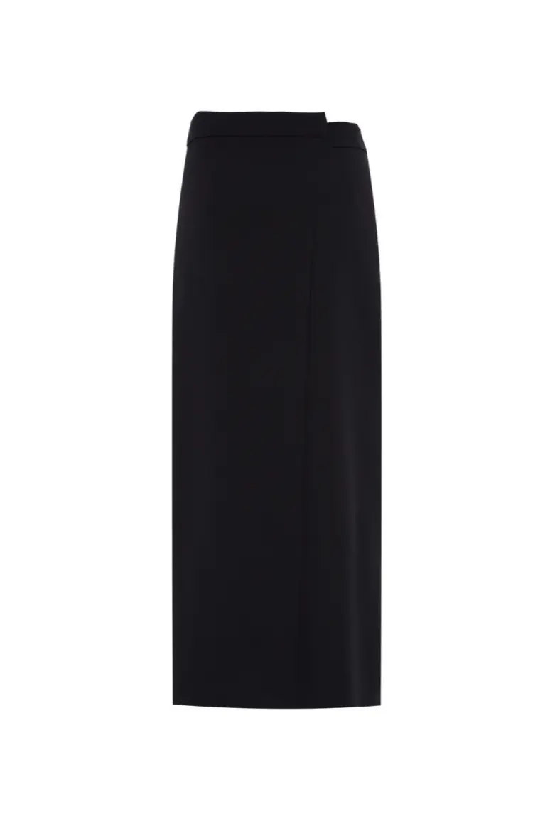 Asymmetric Button Detail Black Skirt, photo 8